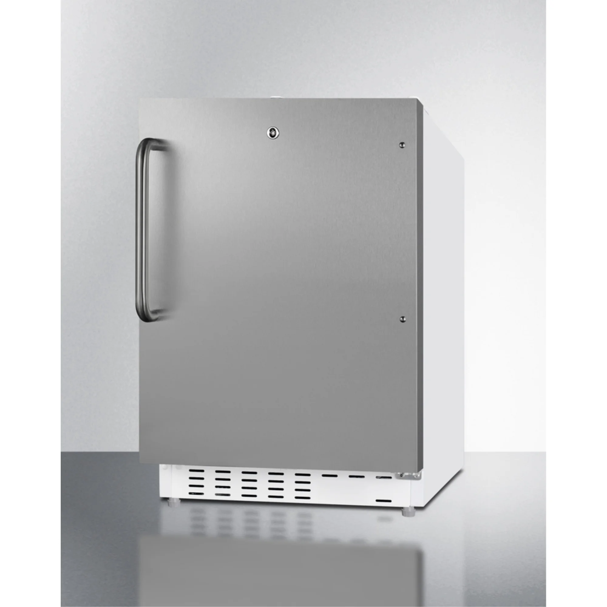ADA compliant built-in or freestanding 20 Inches wide refrigerator-freezer for residential use with lock