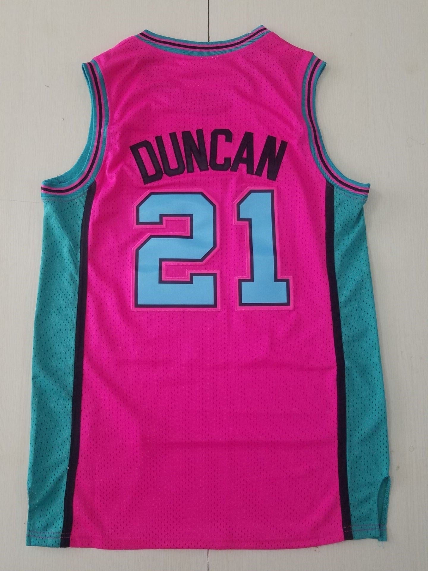 Men's San Antonio Spurs Tim Duncan Pink 1998/99 Classics Swingman  Jersey