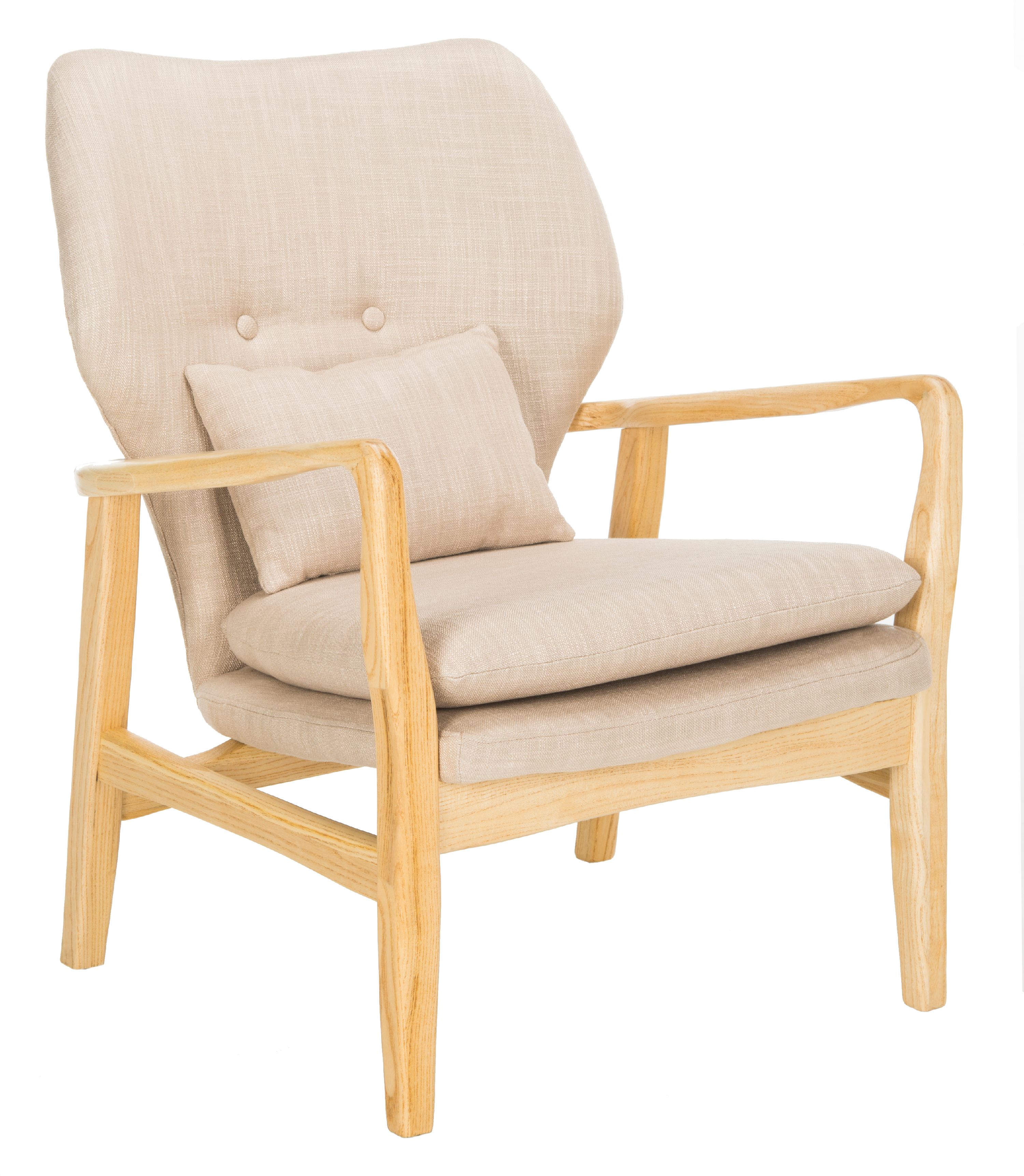 SAFAVIEH Tarly Modern Chic Accent Chair with Pillow, Beige/Natural