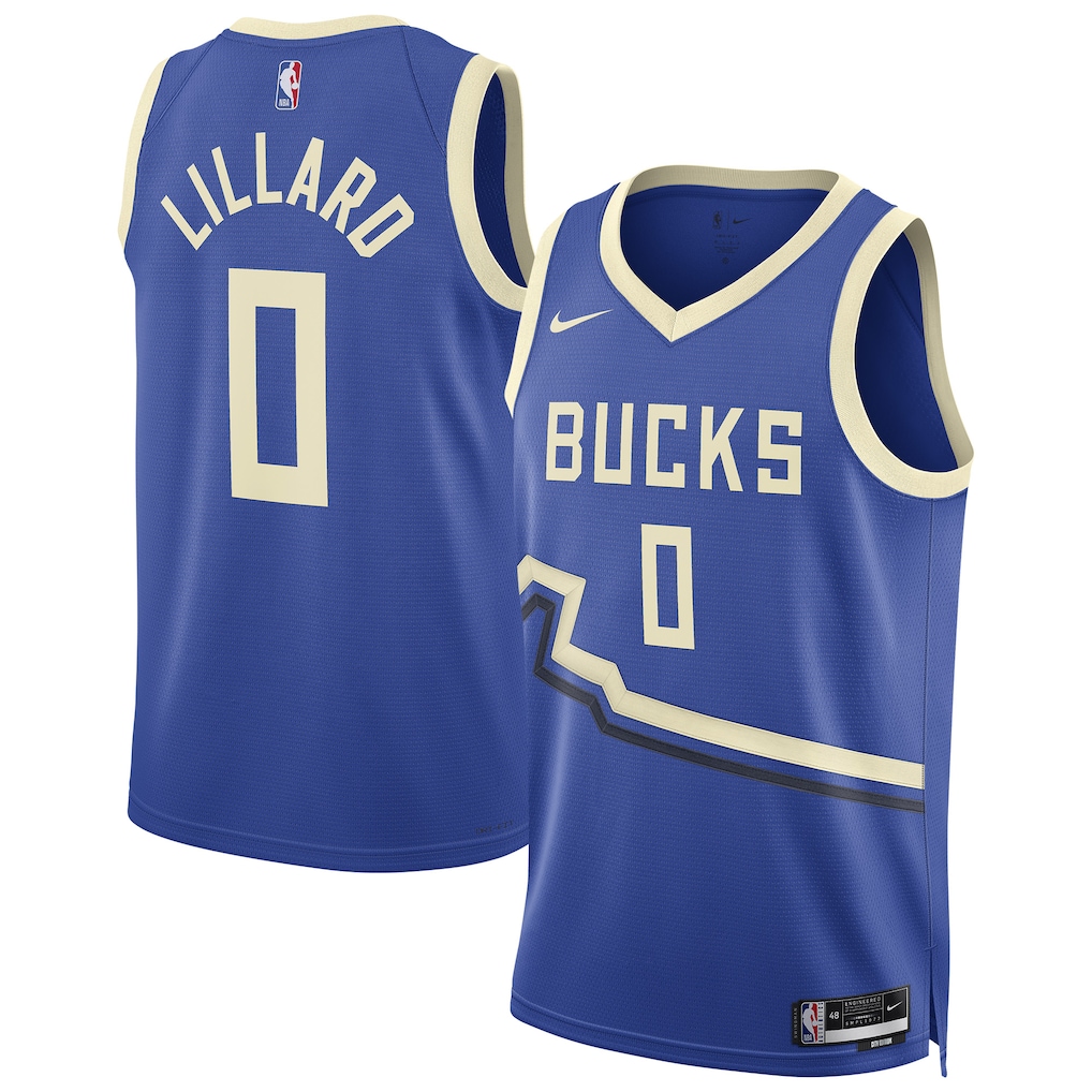 Unisex Milwaukee Bucks Damian Lillard  Royal 2024/25 Swingman  Jersey - City Edition