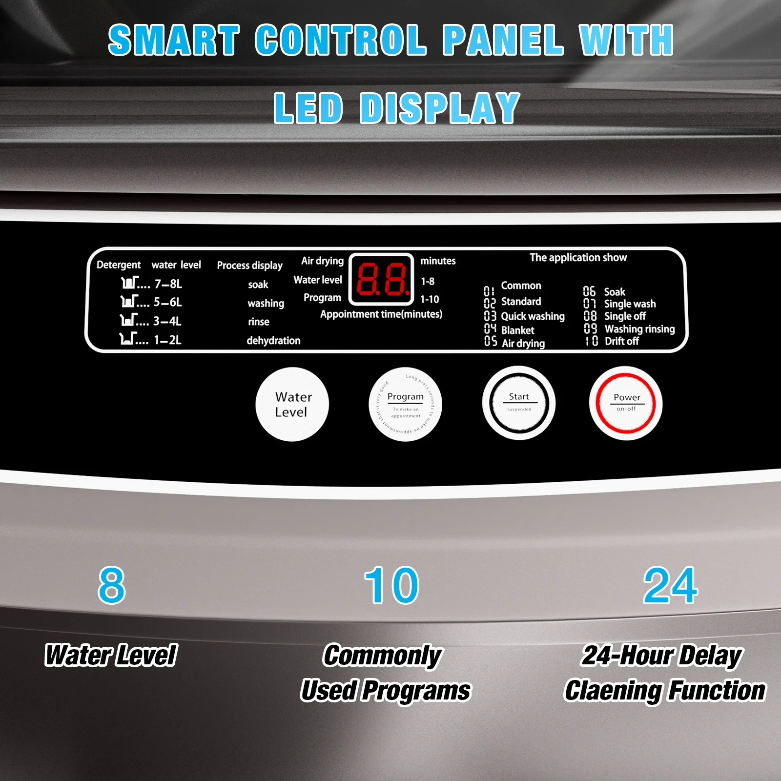 TABU Washer and Dryer Set, 19LBS Fully Automatic Washing Machine & 8.8LBS Clothes Dryer (White&White)