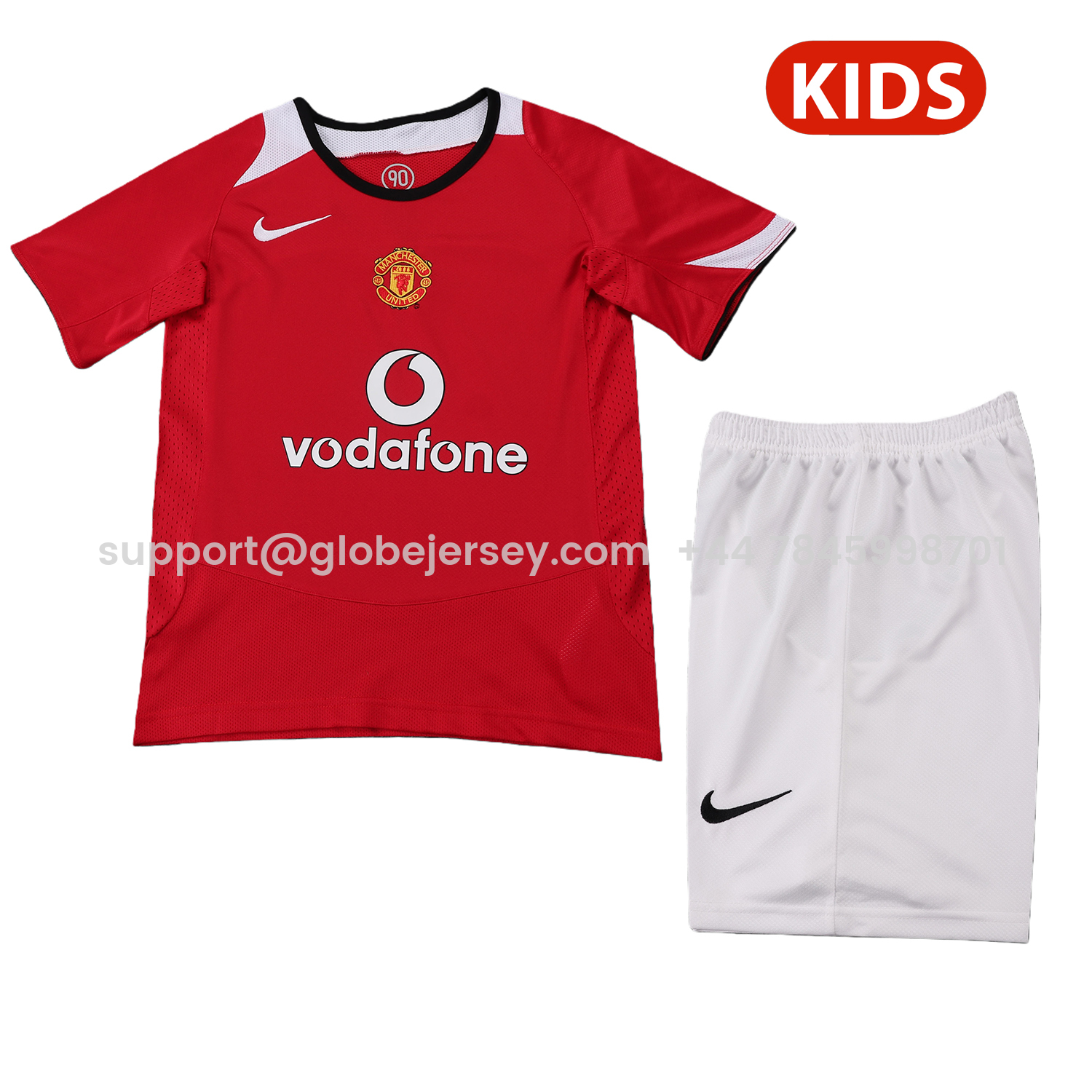 Retro Manchester United 2005-06 Home Kids Kit