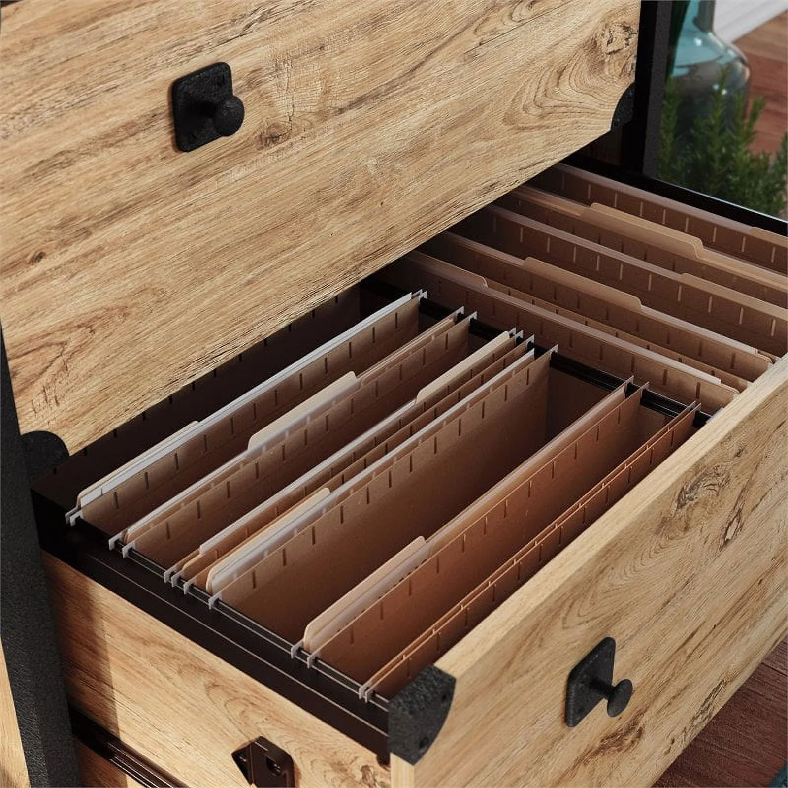 Sauder Steel River 2-Drawer Lateral File Cabinet, Milled Mesquite Finish