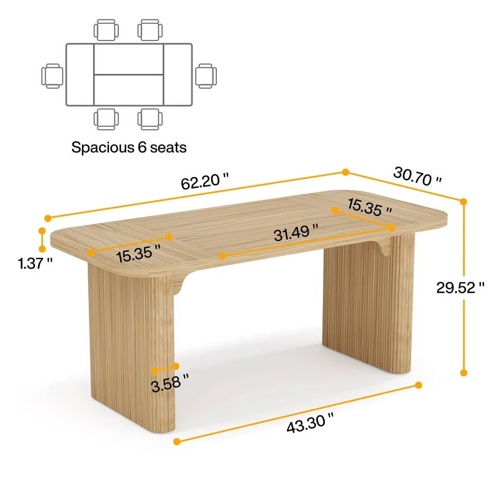Tribesigns 63'' Computer Desk, Simple Rectangular Writing Table for Home Office Study Room Bedroom