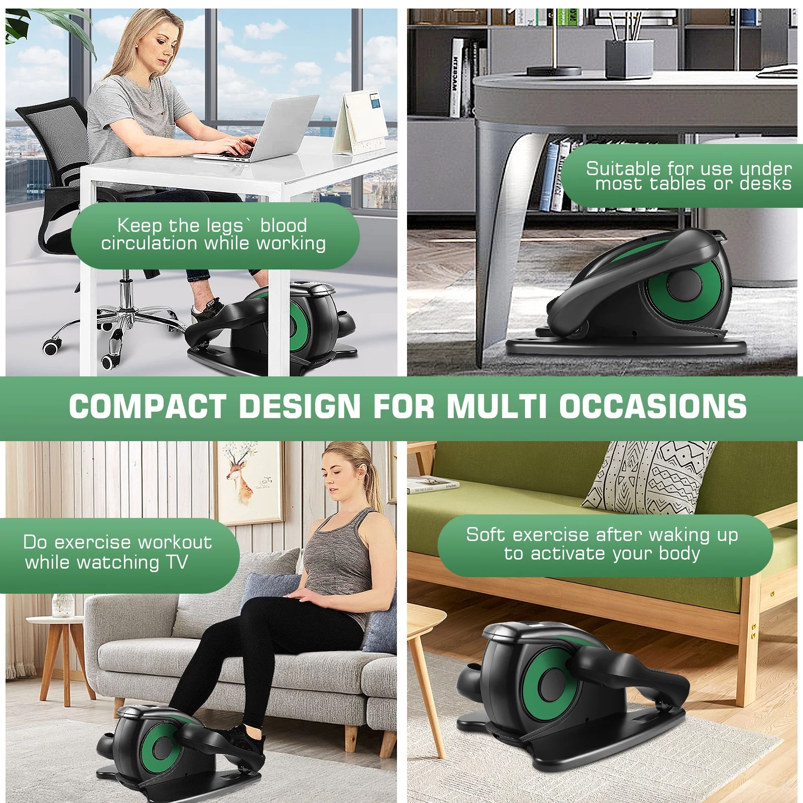 Elliptical Machine, Under Desk Elliptical with Remote Control, Quiet Home Ellipse Exerciser for Seniors