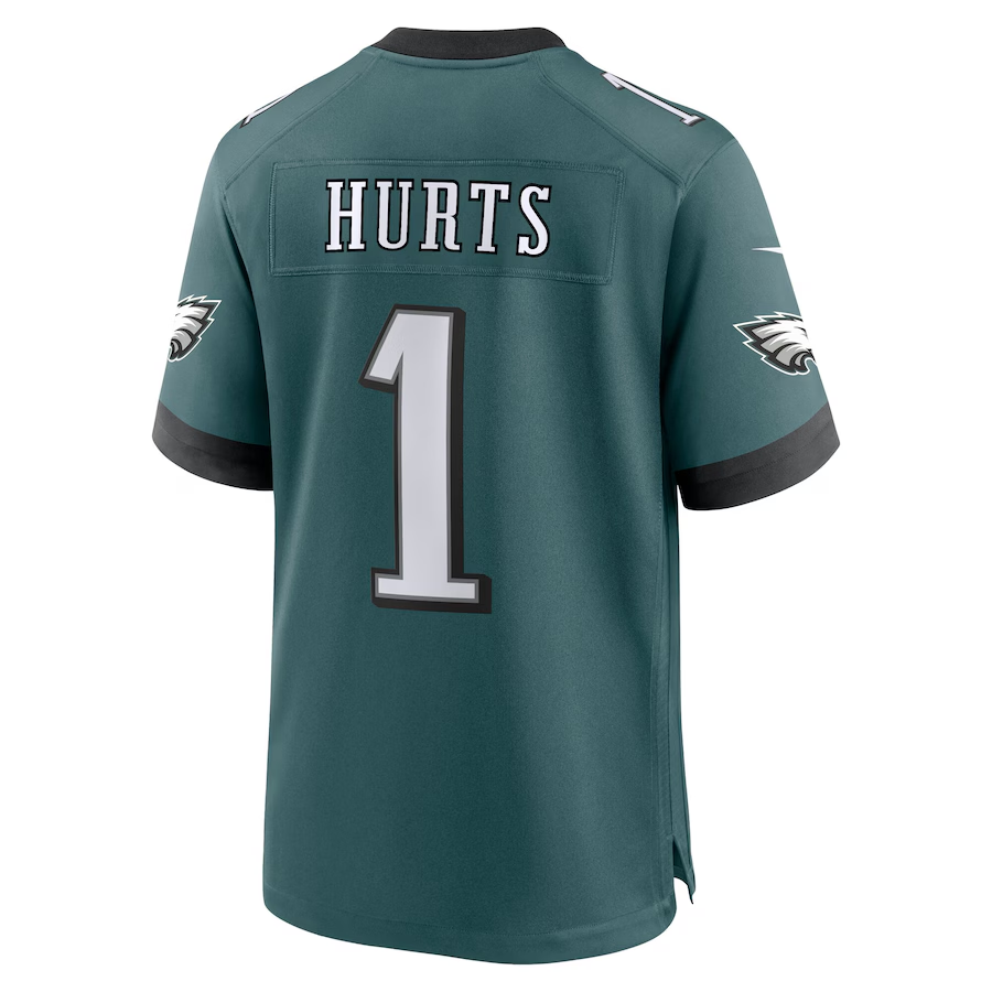 Men's Philadelphia Eagles Jalen Hurts Nike Midnight Green Super Bowl LIX Game Player Jersey