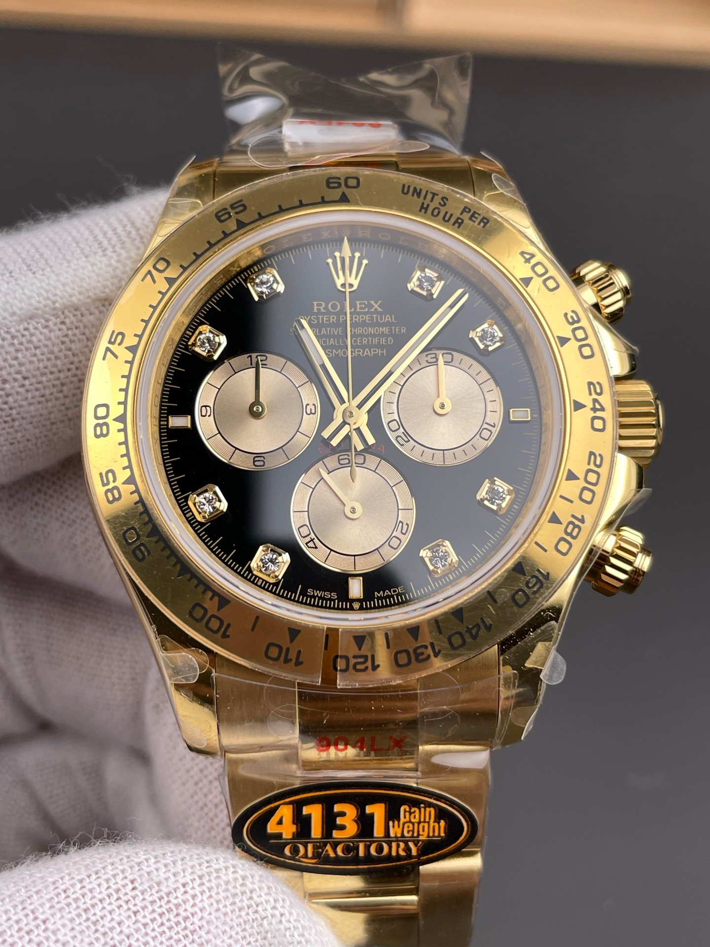 Rolex Daytona Full Gold Black Diamond
