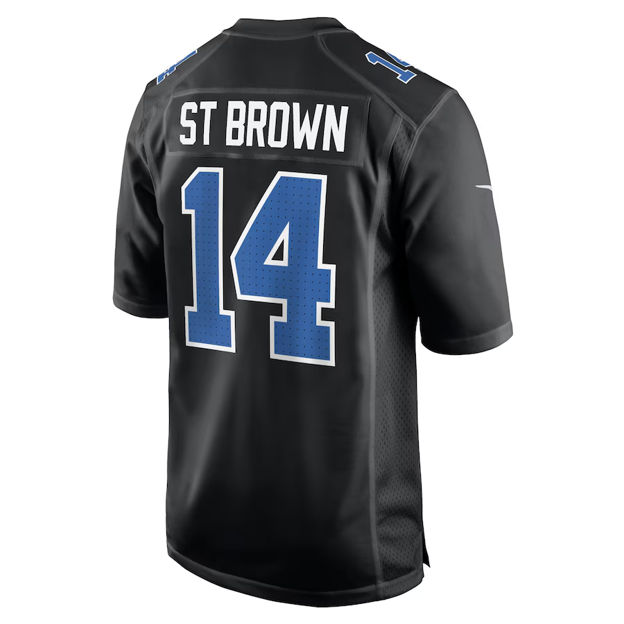 Detroit Lions Amon-Ra St. Brown Carbon Black Carbon Fashion Jersey