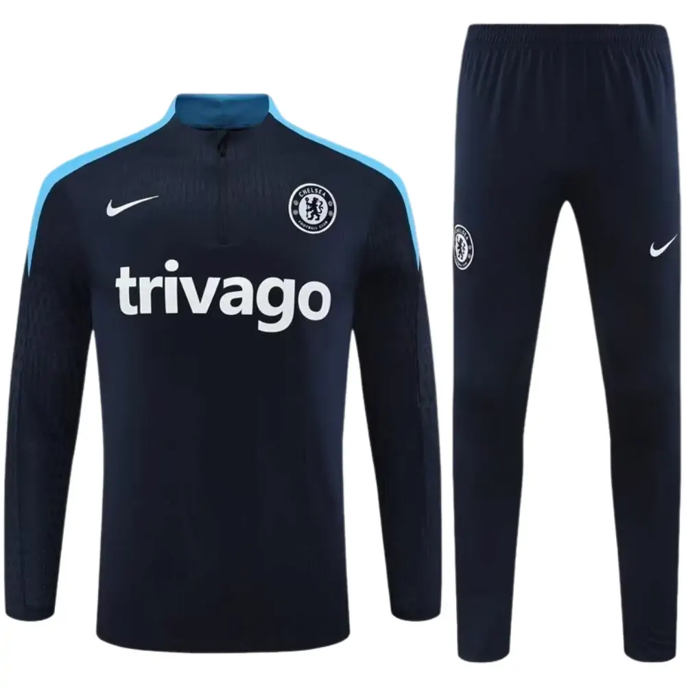 2024/25 Chelsea half-pull training suit royal blue 1:1 Thai quality suit