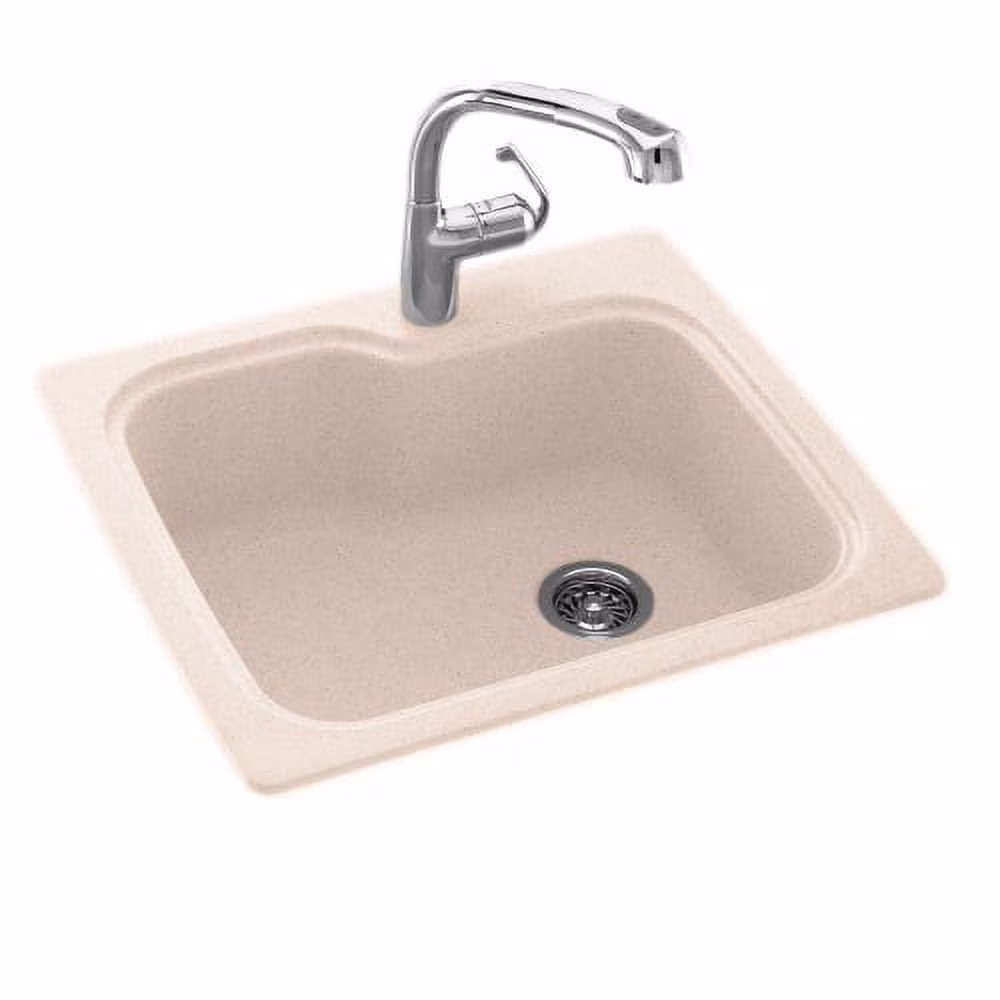 Swan KS02522SB.018 Dual Mount Composite 25x22x9 in. 1-Hole Single Bowl Kitchen Sink in Bisque
