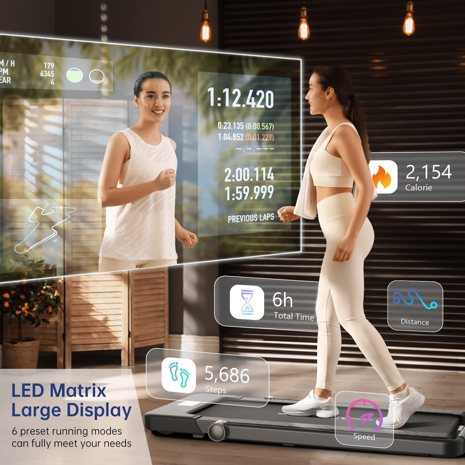 2.5HP 2-in-1 Folding Under Desk Treadmill, Maximum Speed 7.5MPH Installation-Free Walking, 2024 Upgraded Energy-Saving Brushless Motor for Home