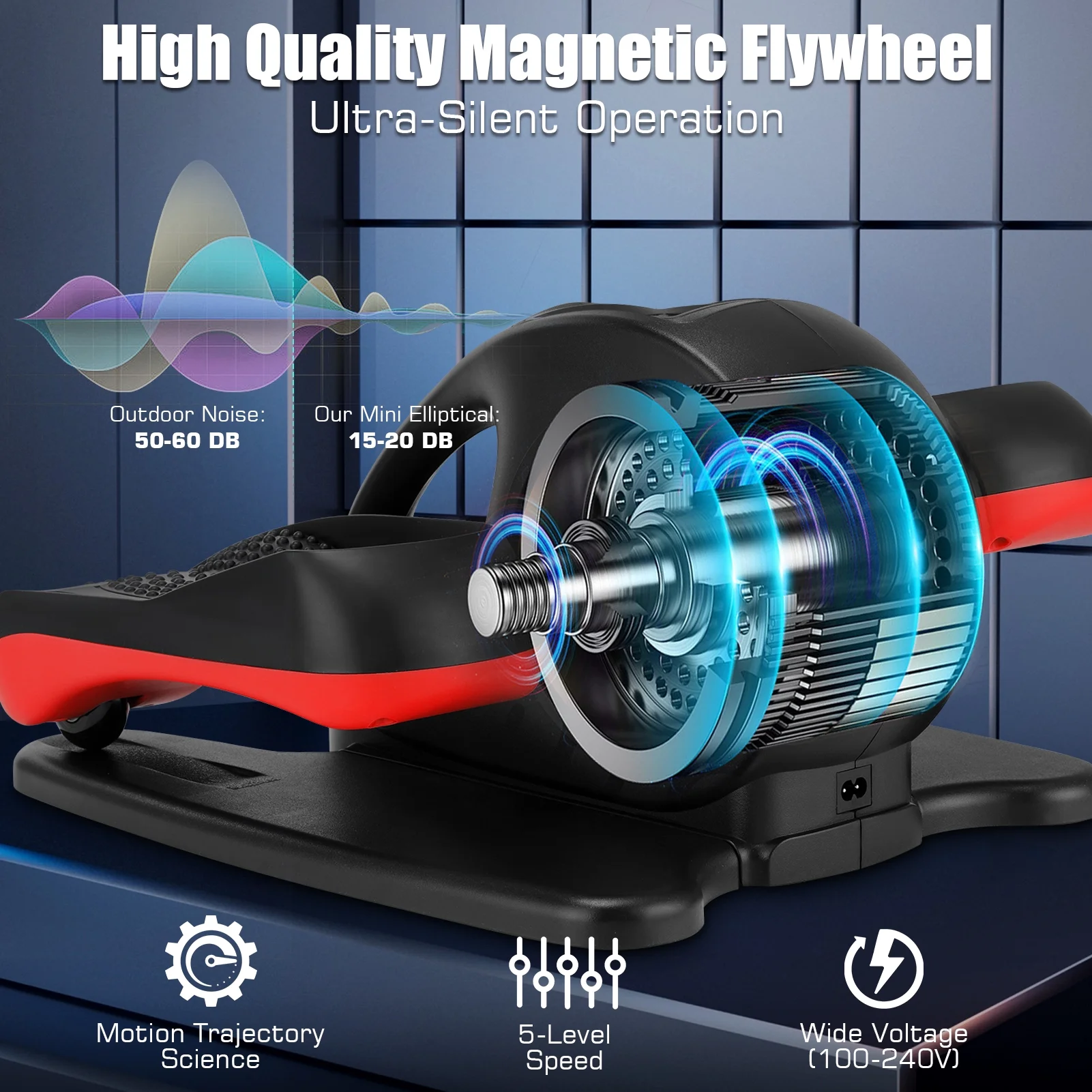 Elliptical Machine, Under Desk Elliptical with Remote Control, Quiet Home Ellipse Exerciser for Seniors