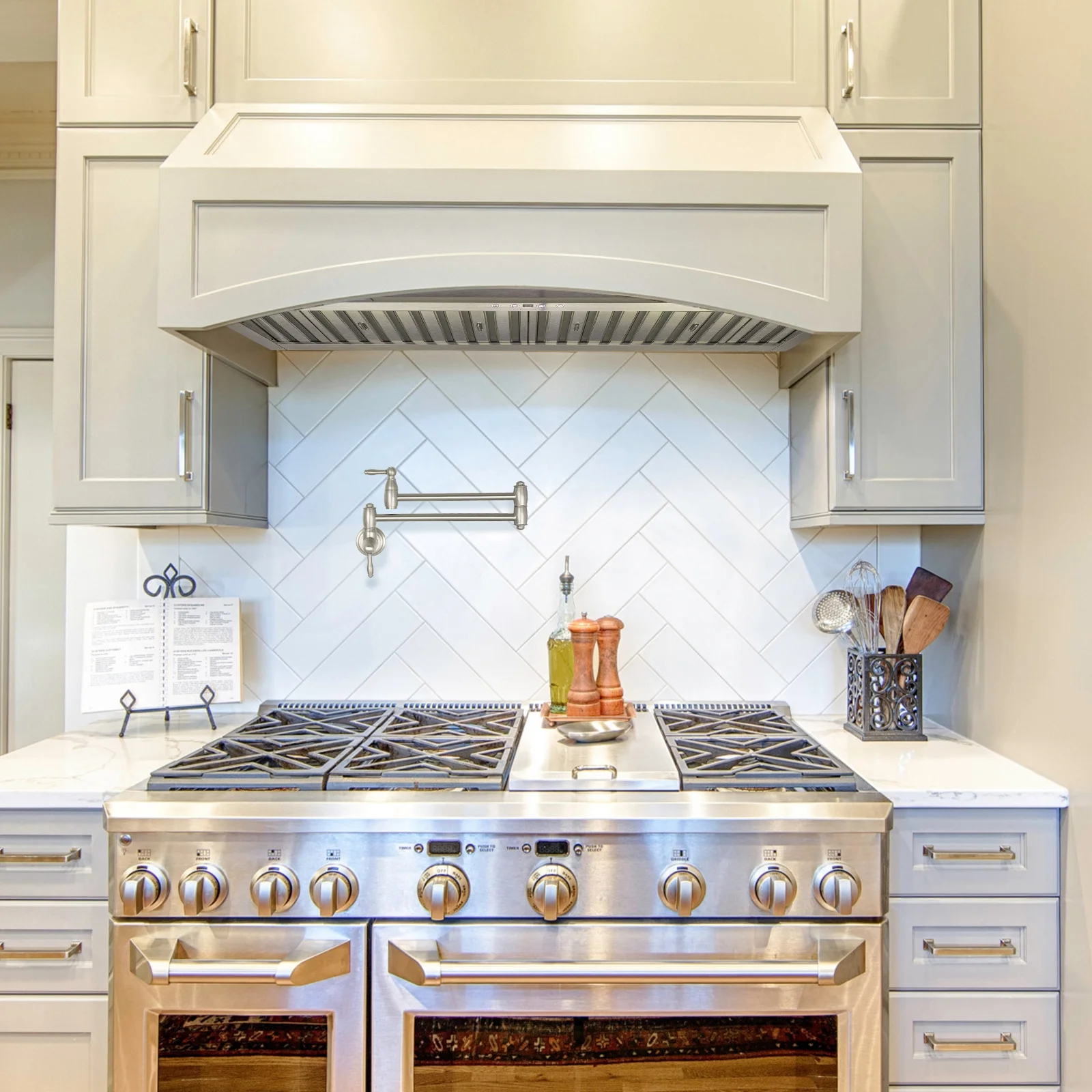 Akicon 48 Inch Range Hood Insert, Stainless Steel 8