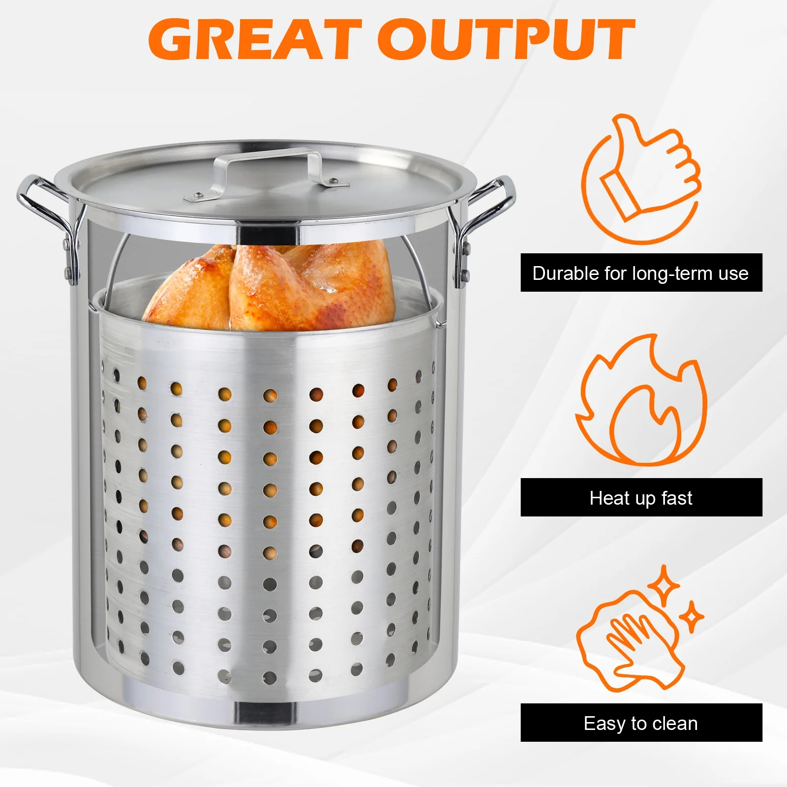 Ktaxon Propane Outdoor Fryer Kit Aluminum Frying/Boiling Turkey Fryer Pot 30QT 4 Piece Set