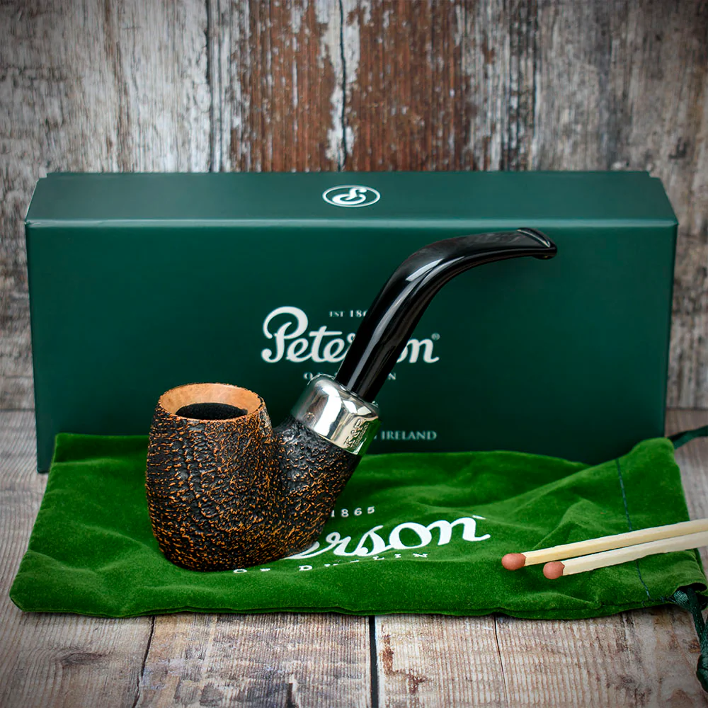 Peterson of Dublin Arklow Sandblasted Briar Smoking Pipe - Shape 304 - 9mm