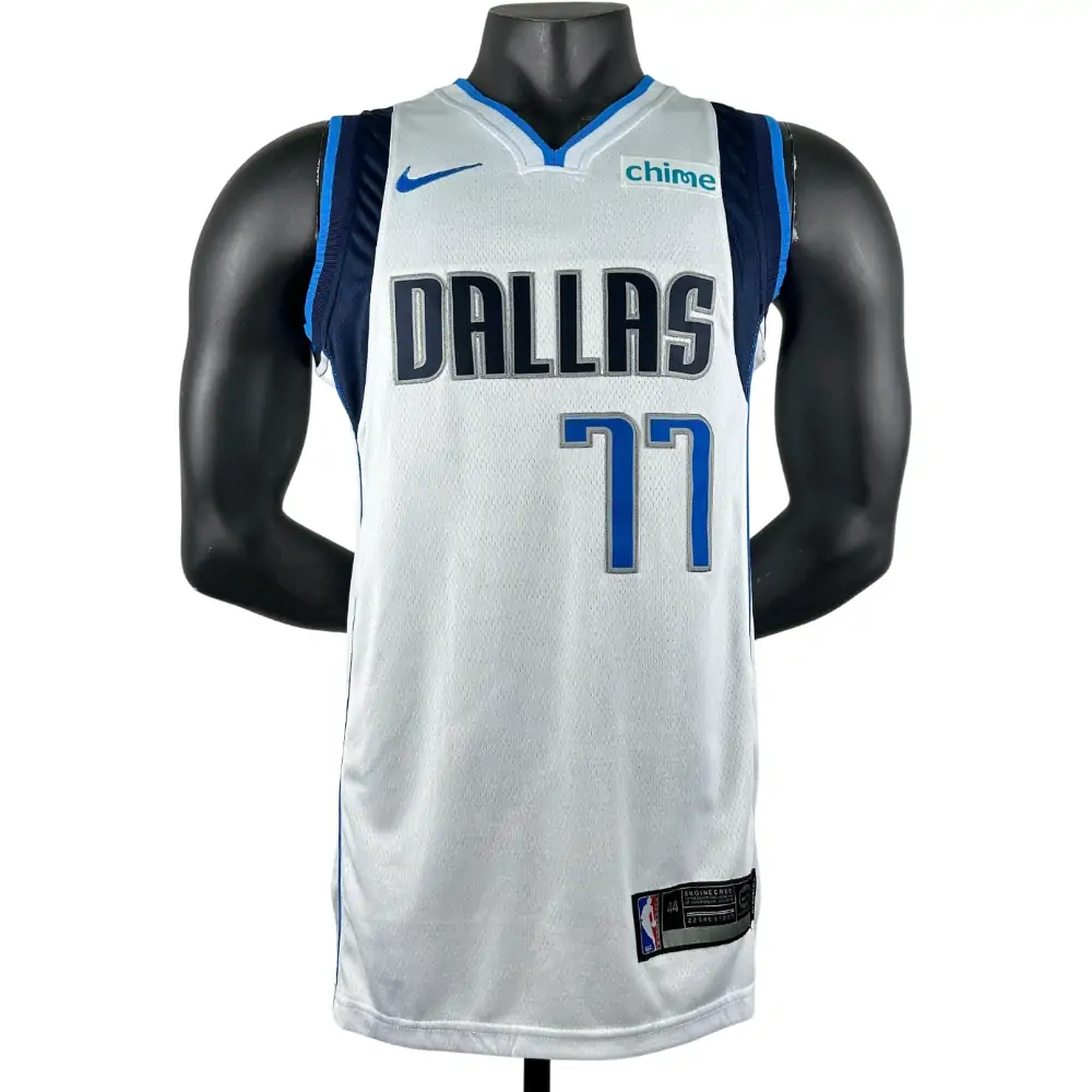 Embroidery Mavericks White No. 77 Doncic