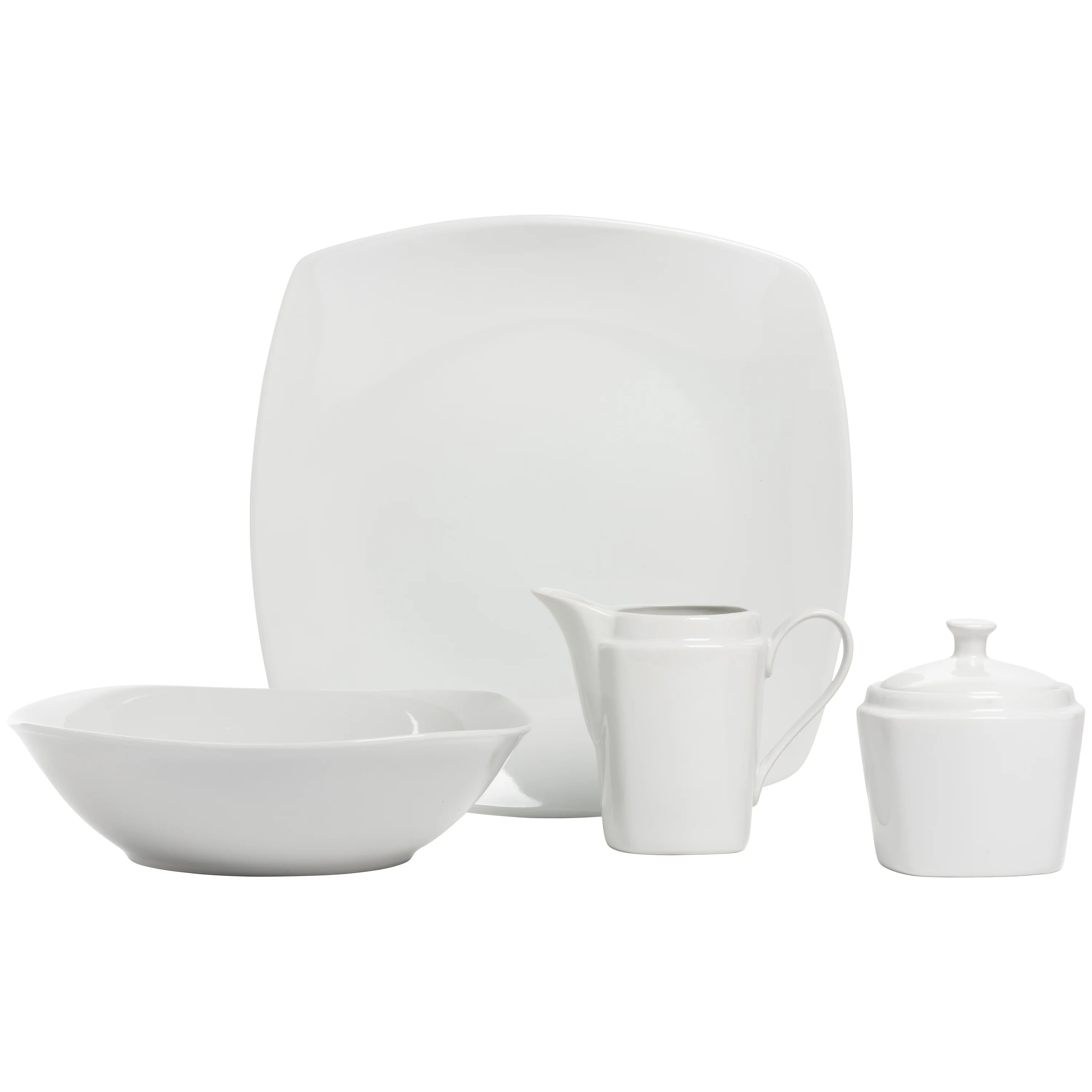 10 Strawberry Street Simply White Square 45-Piece Entertaining Dinnerware Set