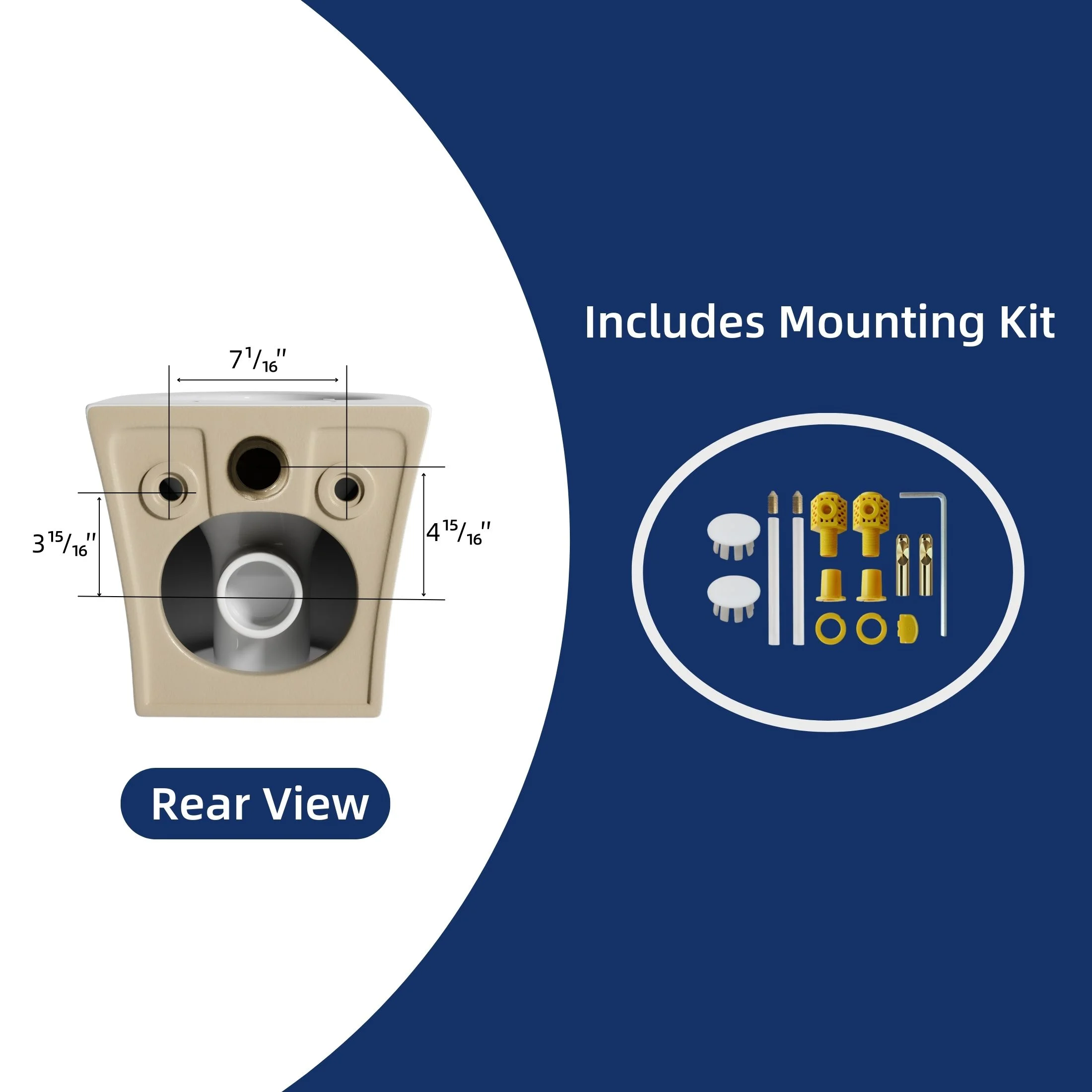 Los Flexi Compact Wall-Mount Toilet Set - Round Bowl, In-Wall Tank, Tornado Flush, Actuator Plate Included