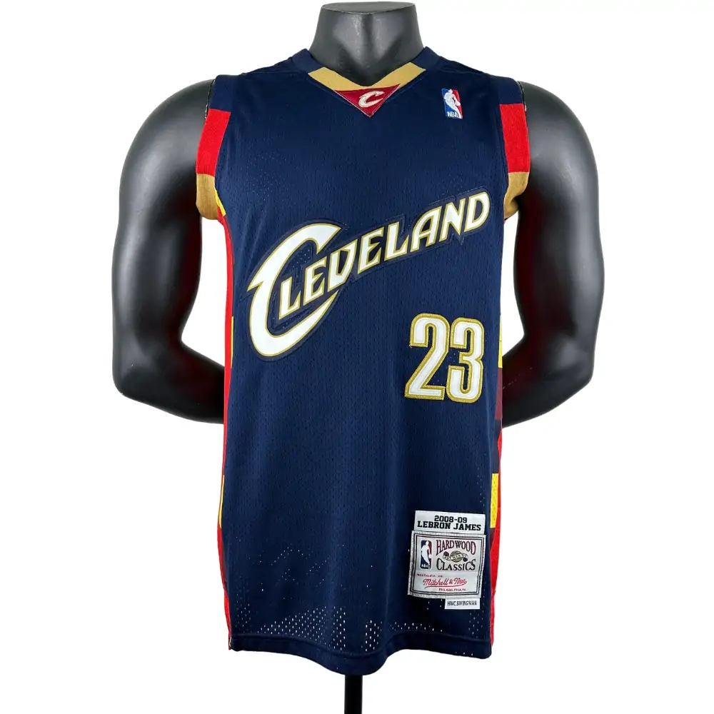 Embroidered MN Retro Jersey Cavaliers 08/09 Season Navy Blue No. 23 James
