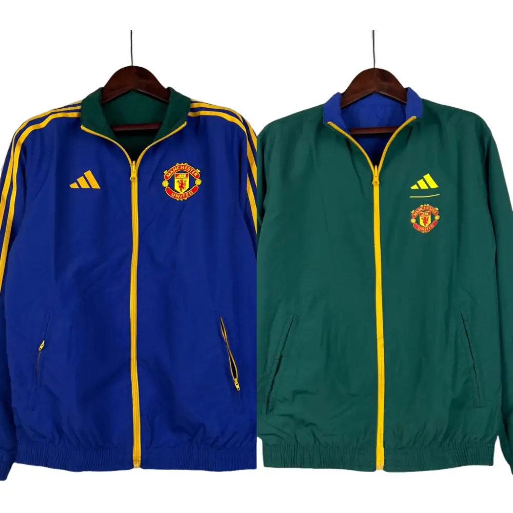 2023/2024 Manchester United Reversible Windbreaker(Blue-Green)Soccer Jersey 1:1 Thai Quality