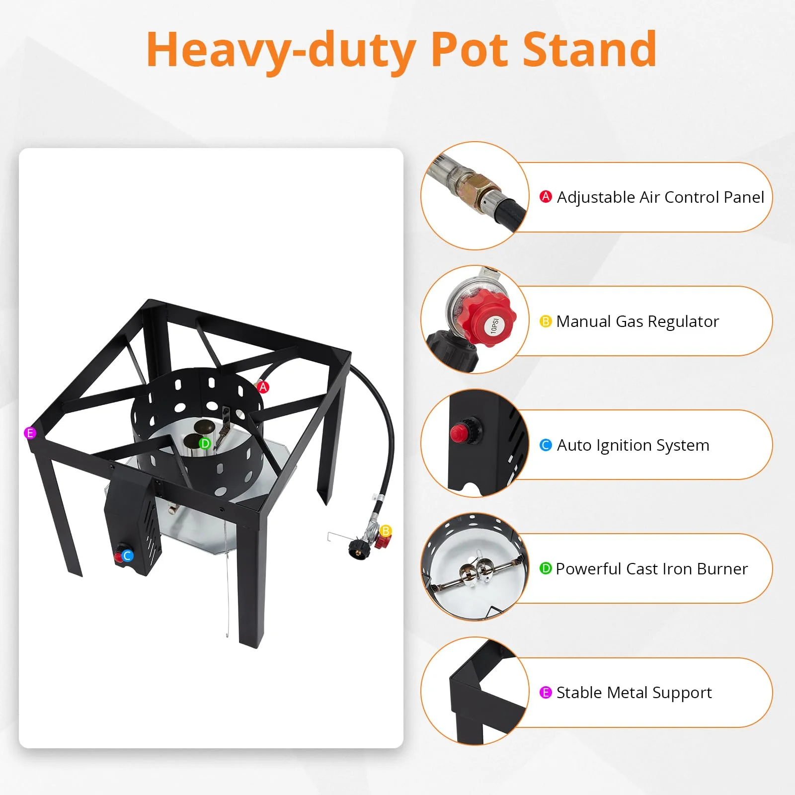 Turkey Deep Fryer Pot, 100 Qt  Aluminum Seafood Boil Pot w/Strainer & Burner Set Crafish Boiler, 110000 BTU Propane Stove Burner