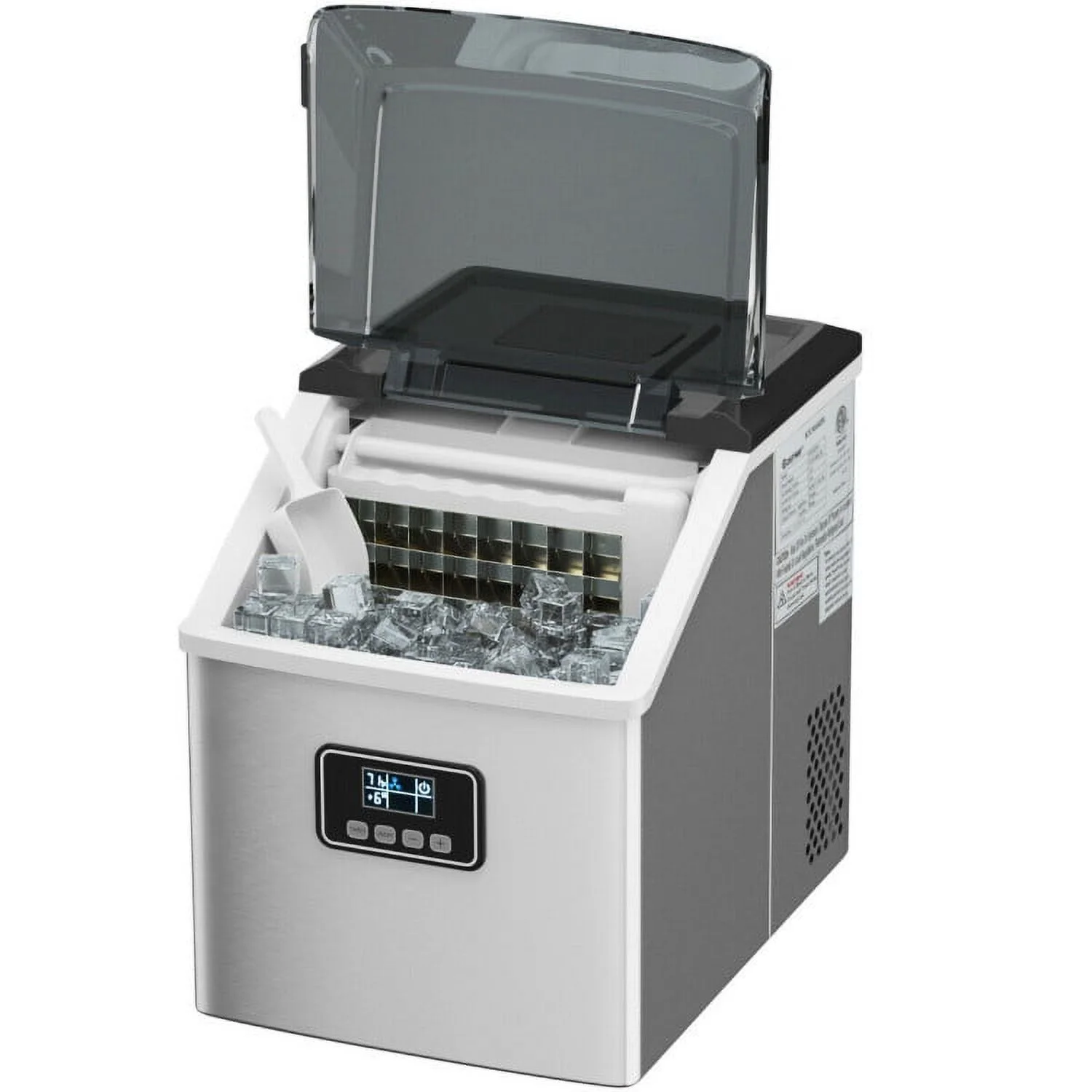 Resenkos Ice Maker Machine, Machine for Making Ice Cubes, 48 lbs Stainless Self-Clean Ice Maker with LCD Display