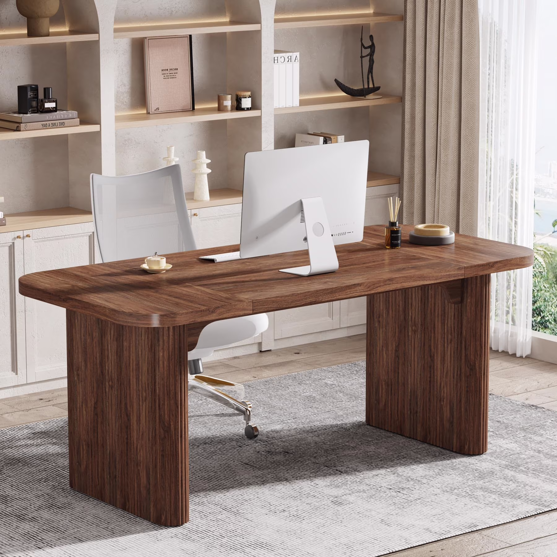 Tribesigns 63'' Computer Desk, Simple Rectangular Writing Table for Home Office Study Room Bedroom