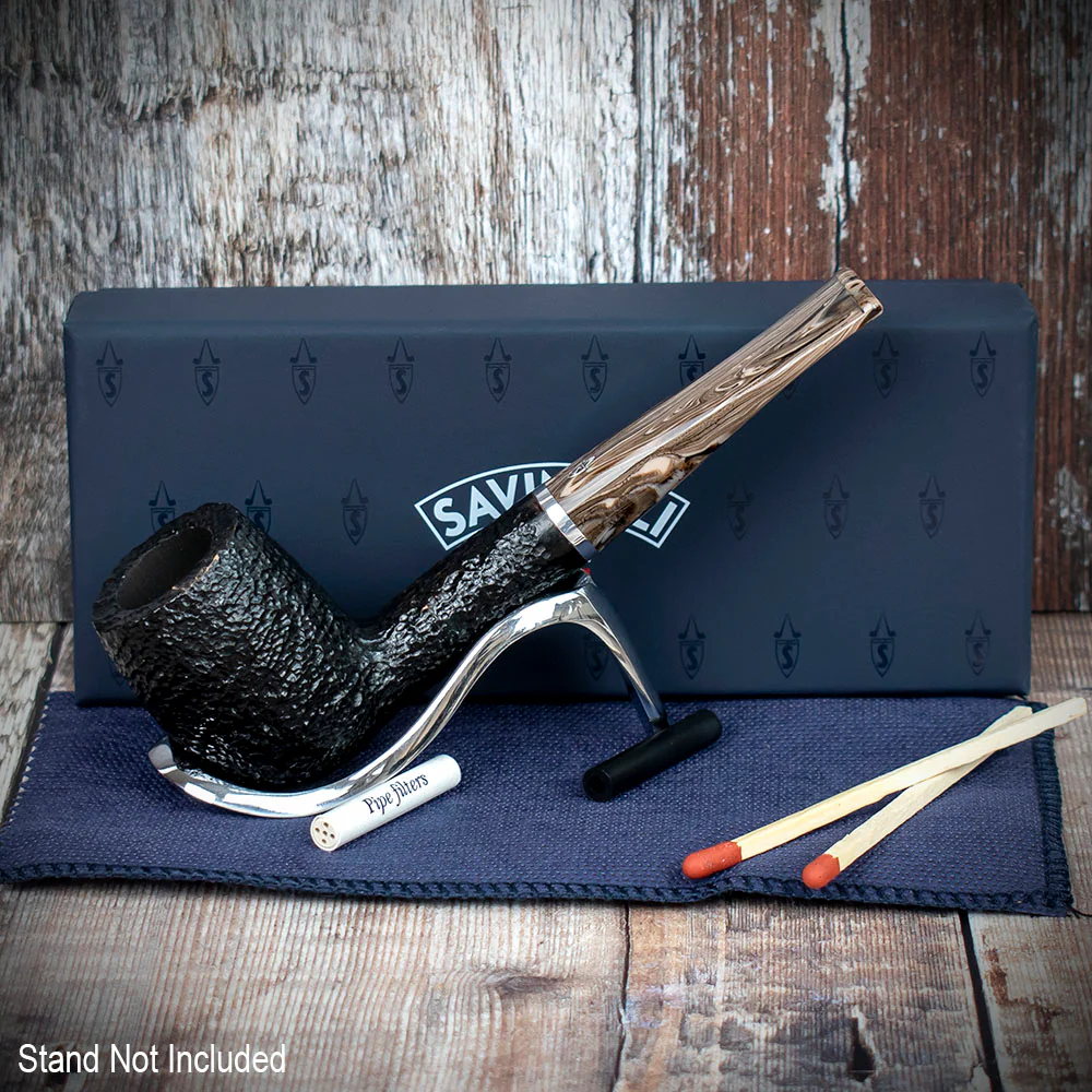 Savinelli Morellina Rustic Black 128R - 6mm Briar Pipe