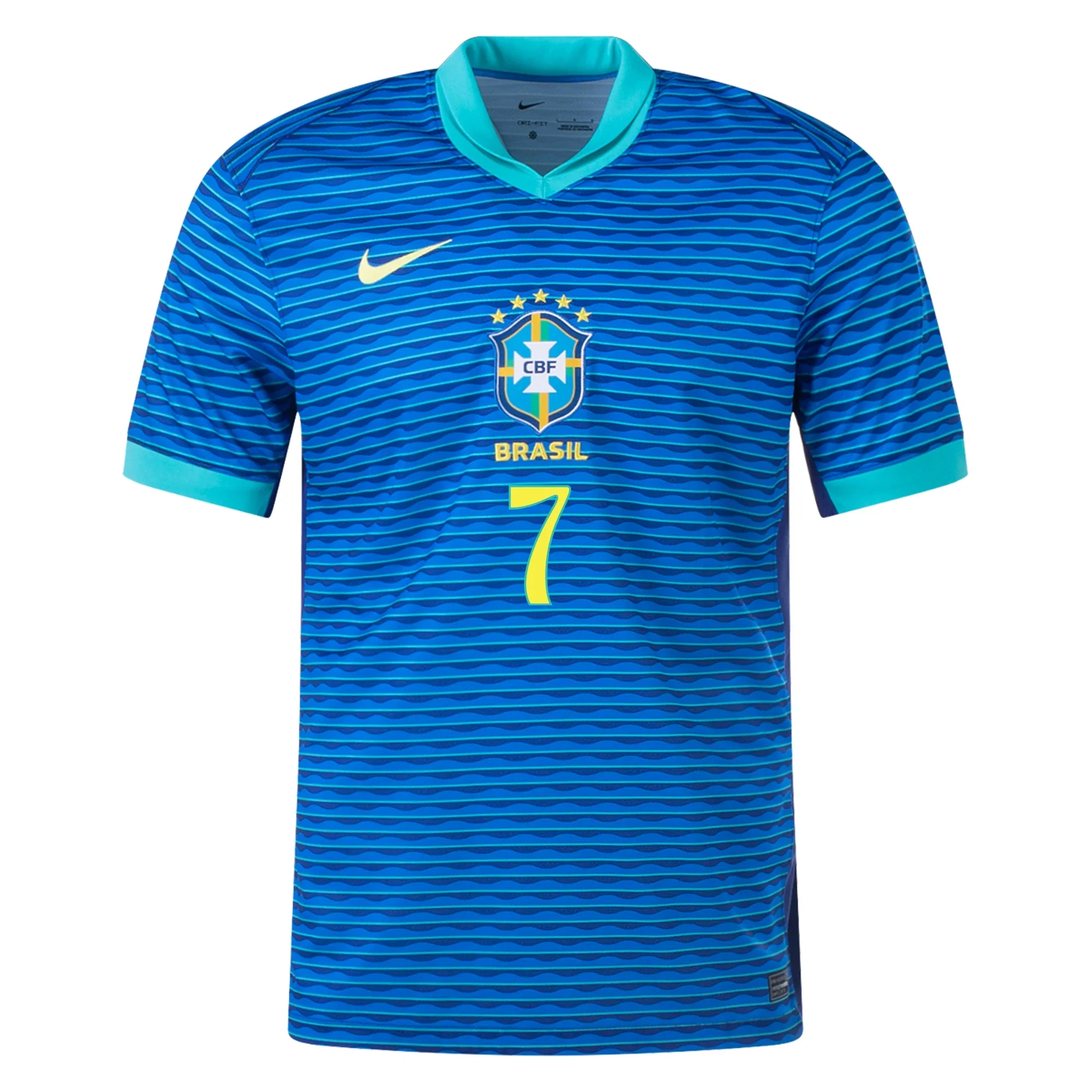 Nike Mens Brazil Vini Jr. Away Jersey 24/25 (Soar/Dynamic Yellow)