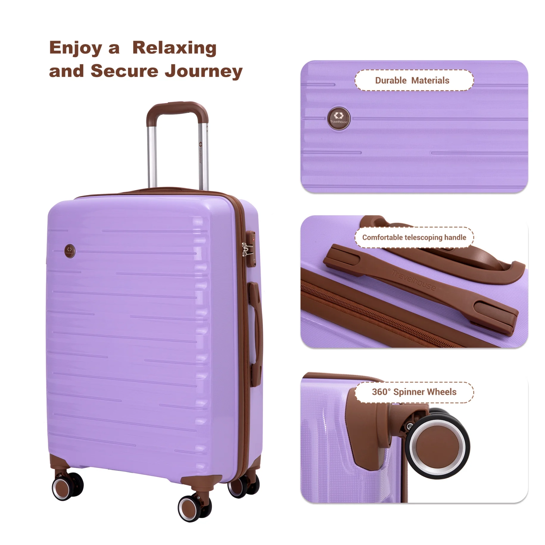 5-Piece Polyester Luggage Set with TSA Lock, Expandable Carry-On Suitcase and 360?�� Spinner Wheels in Blue, Complete Travel System for Versatile Packing