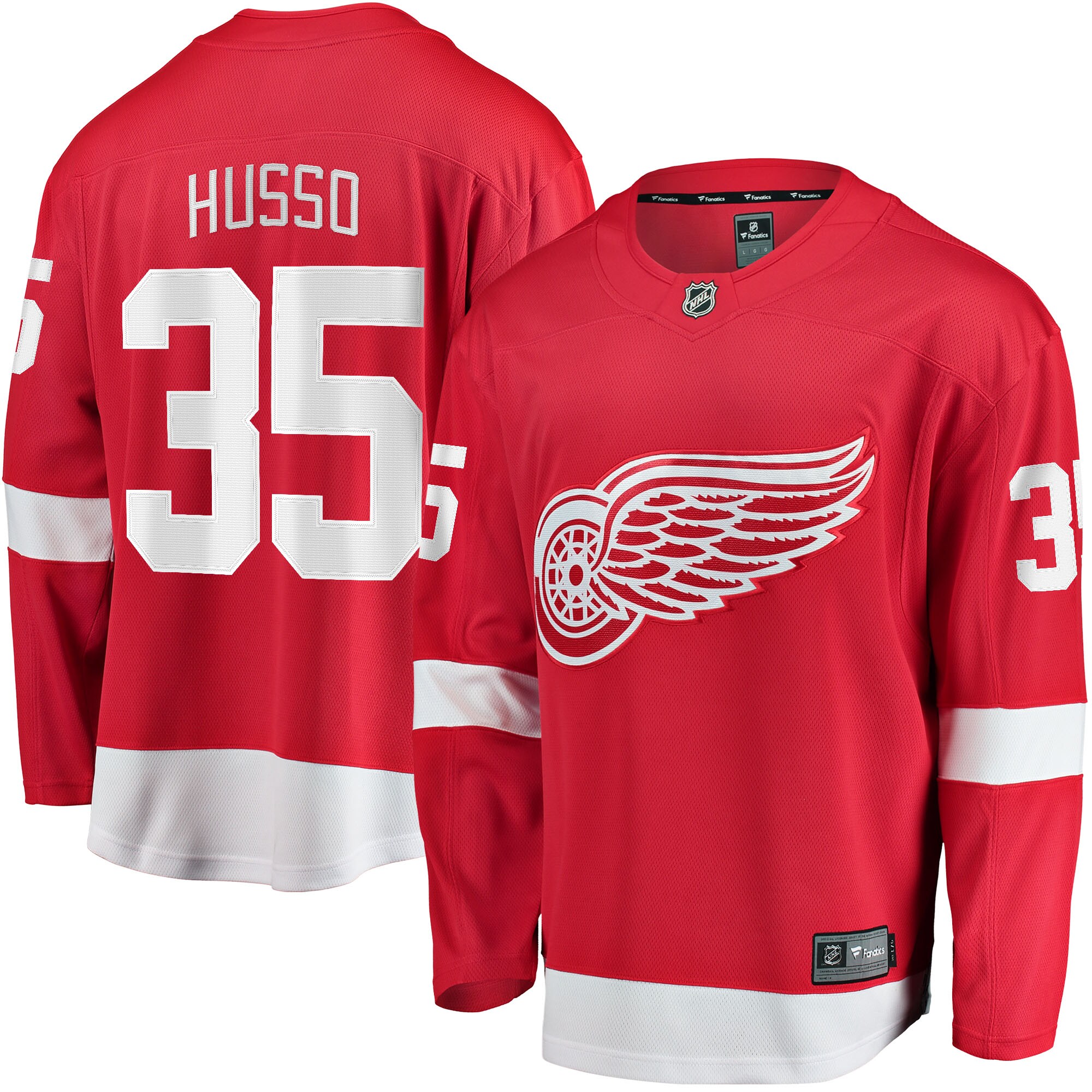 Ville Husso Detroit Red Wings Fanatics Home Breakaway   Jersey – Red