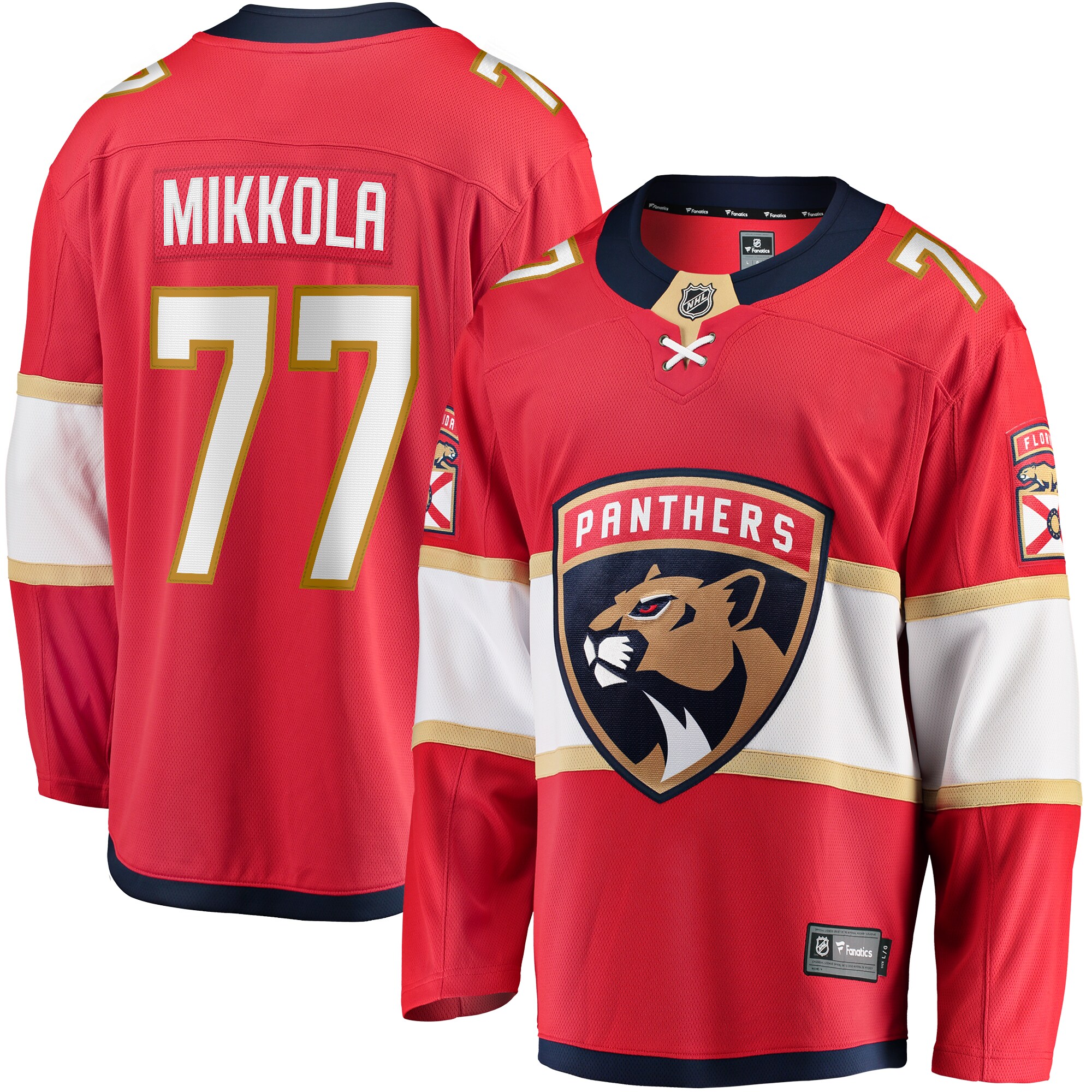 Niko Mikkola Florida Panthers Fanatics  Premier Breakaway   Jersey – Red