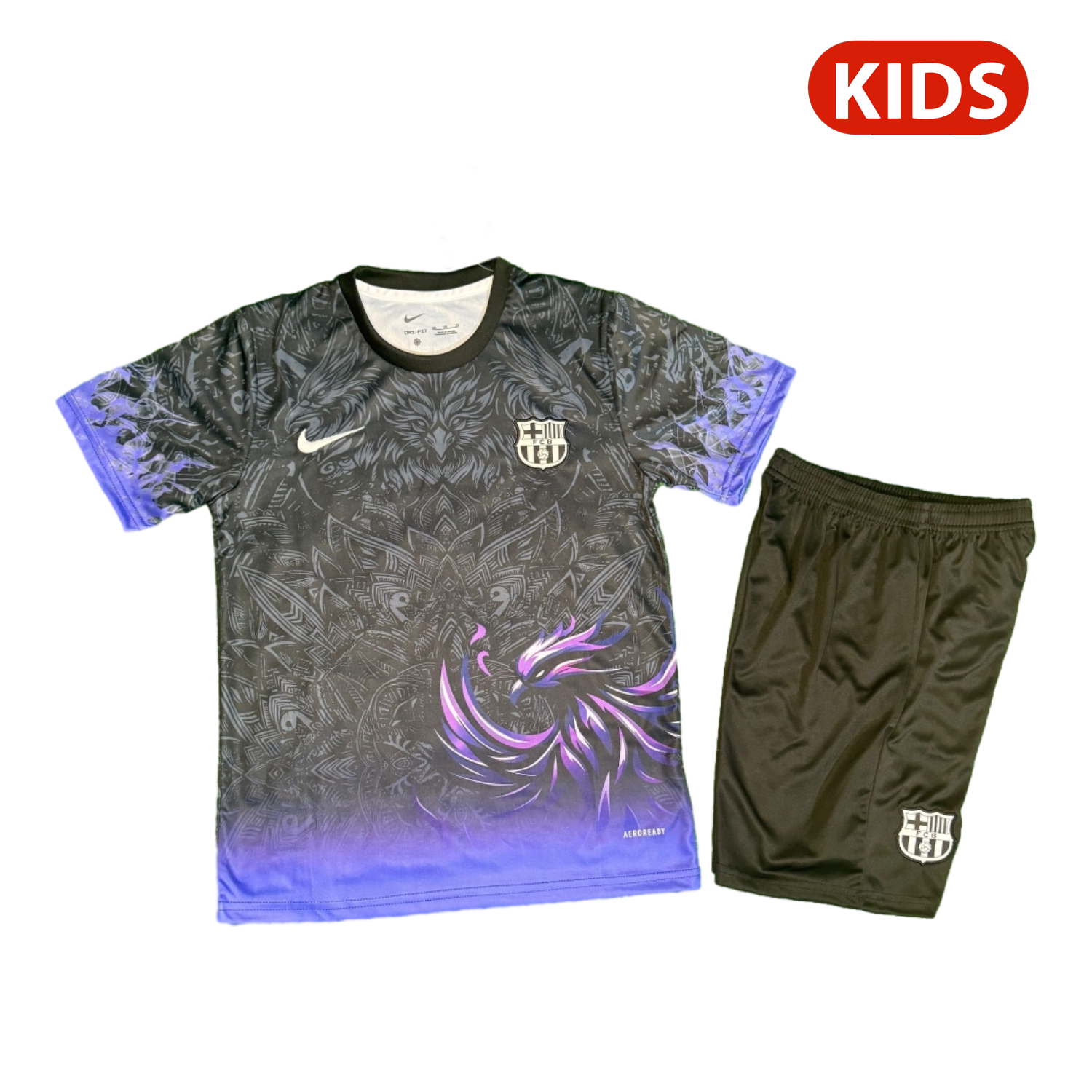 Barcelona 25-26 Purple Bird Black Special Kids Kit