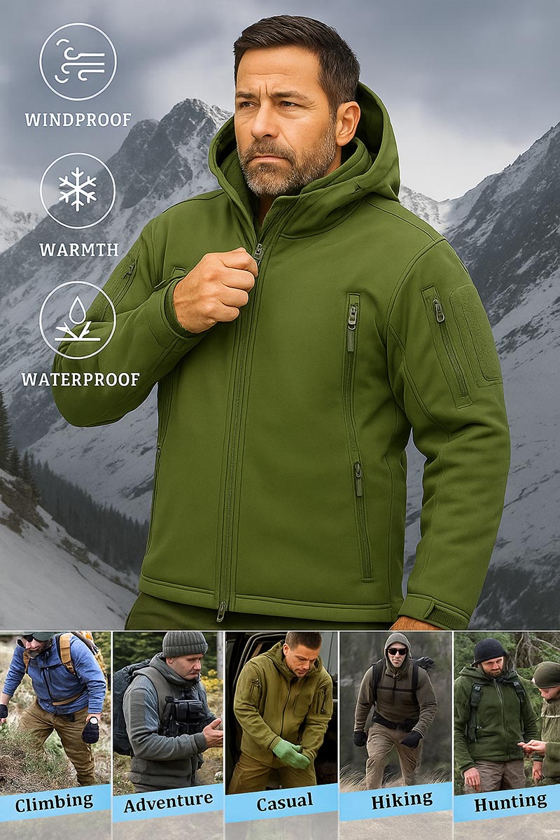 🔥Hot Sale 60% OFF🔥Men's Special Ops Military Tactical Rain Jackets Winter Warm Fleece Softshell Hooded Raincoat Snowboard