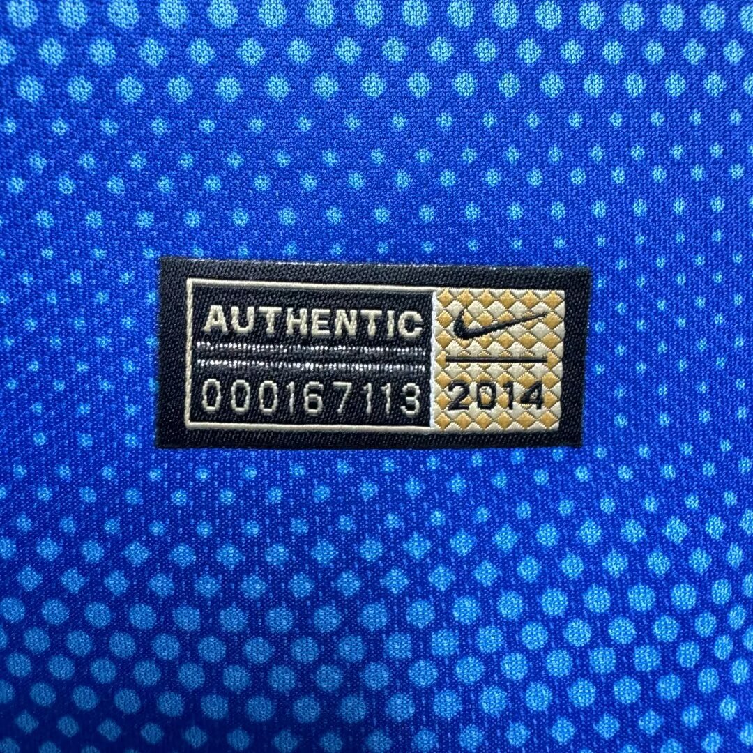 2014 Brazil Away Blue Retro Jersey