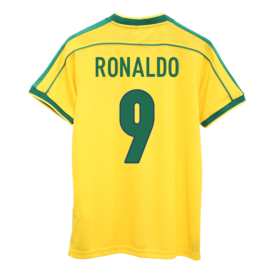 RONALDO #9 Retro 1998 Brazil Home Football Jersey - World Cup