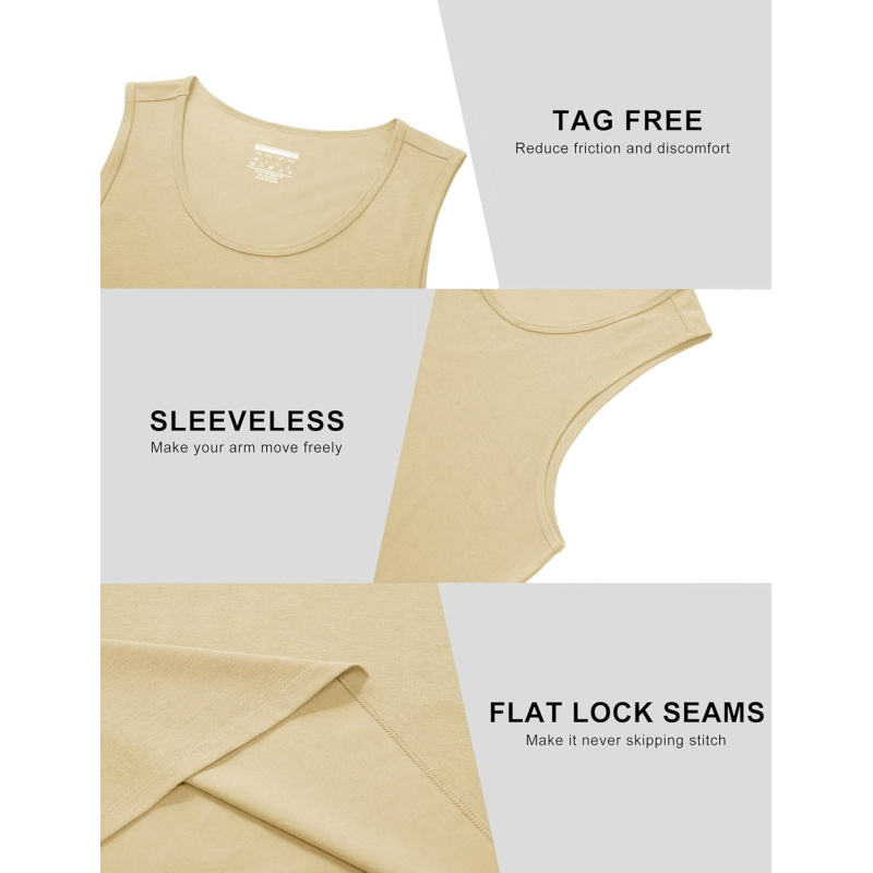 Men's Tank Top UPF 50+ Sleeveless Shirt Cotton Moisture