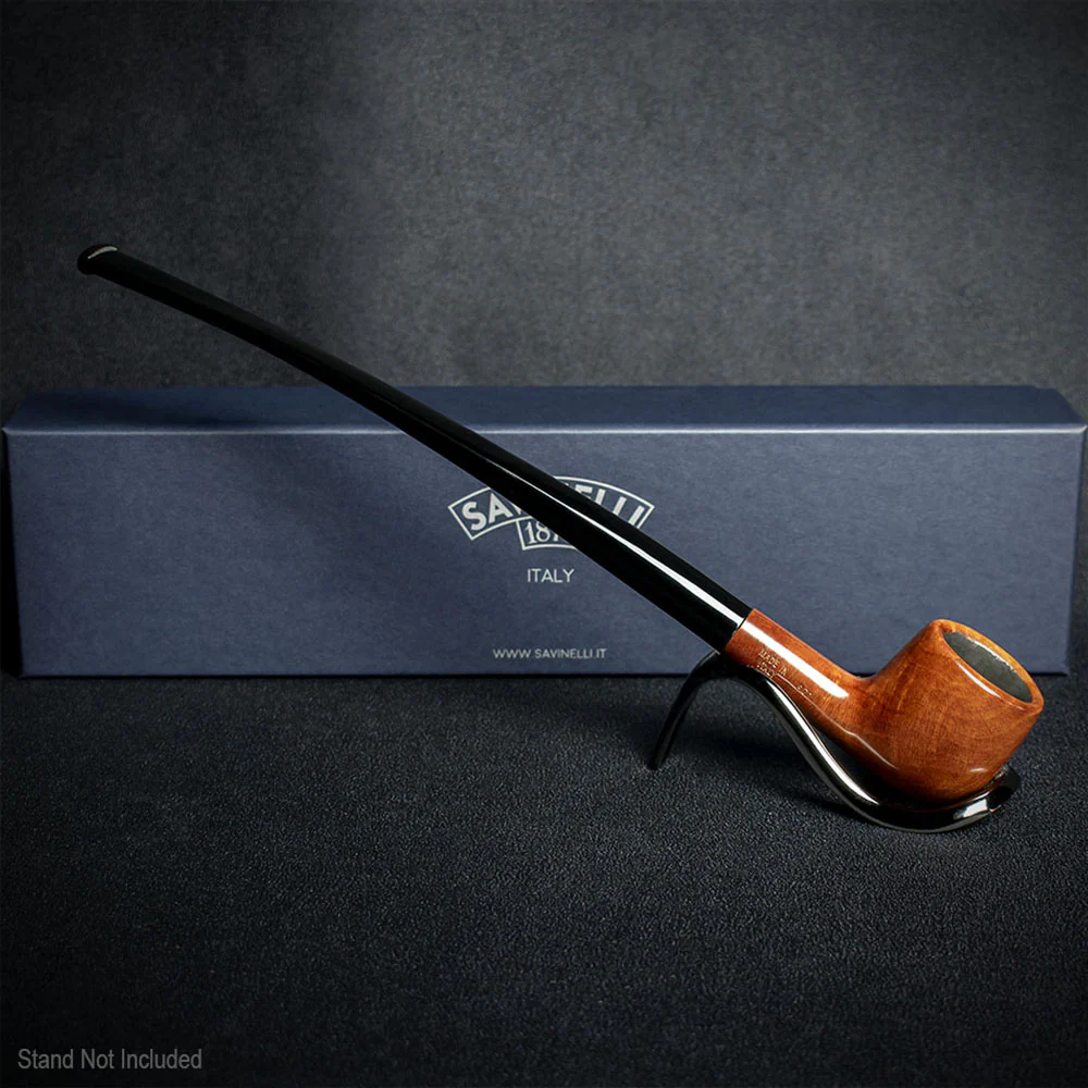 Savinelli Brown Smooth Churchwarden Briar Pipe - 901 6mm