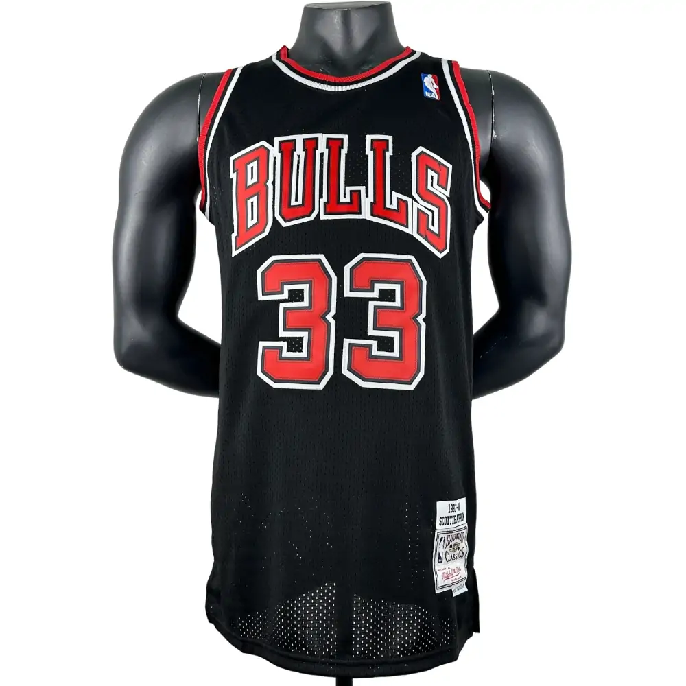 Embroidered MN retro jersey, Bulls 97/98 season, black, No. 33, Scottie Pippen