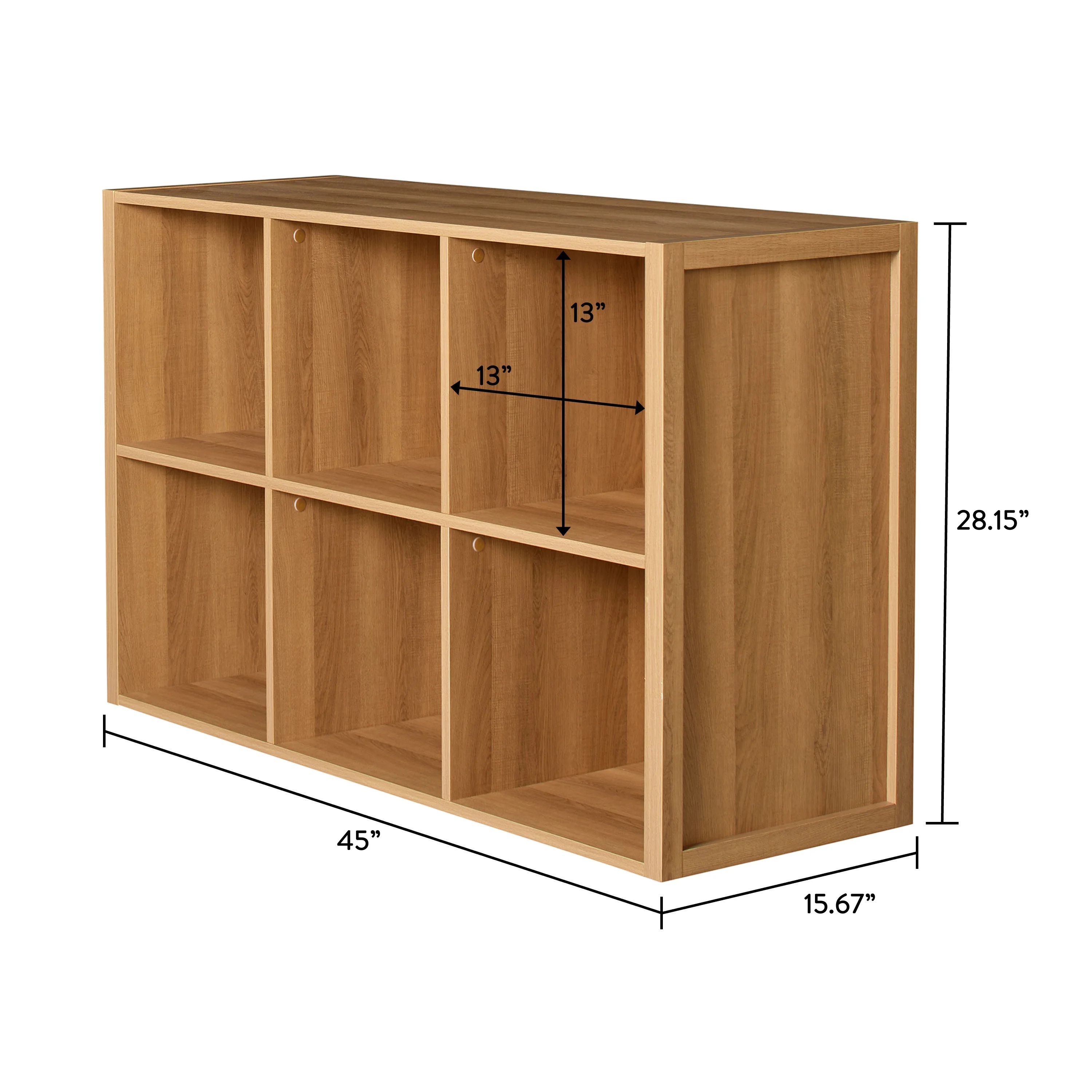 Better Homes & Gardens Ezra Modular L Desk with 6-Cube Storage, Walnut Finish