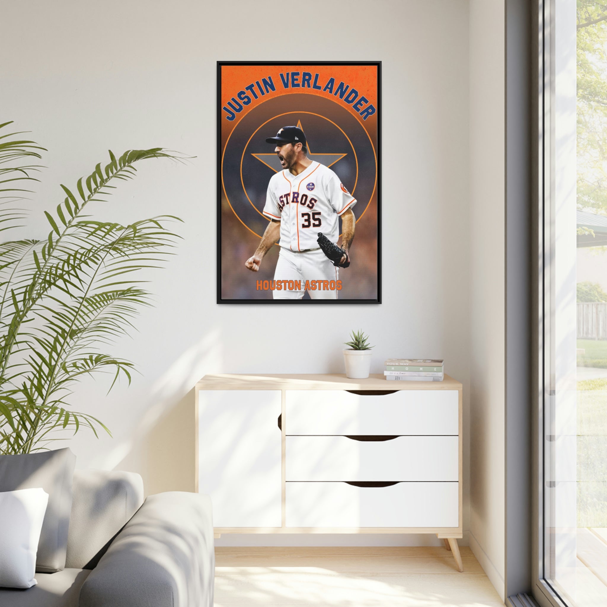Justin Verlander Houston Astros Cy Young Winner Premium Wall Art Framed Canvas