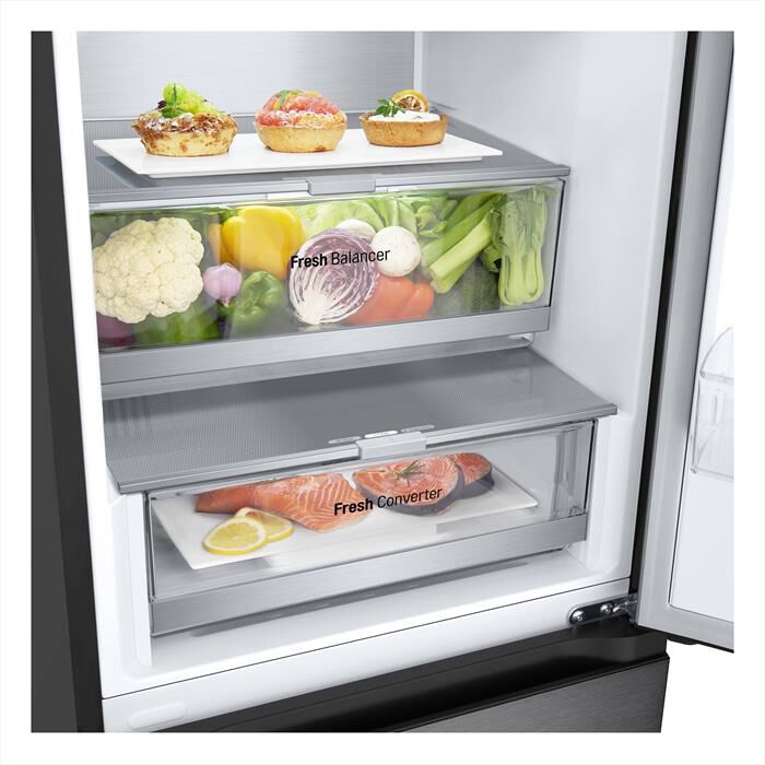 LG - Frigorifero combinato GBV7280AEV Classe A 387L-Nero