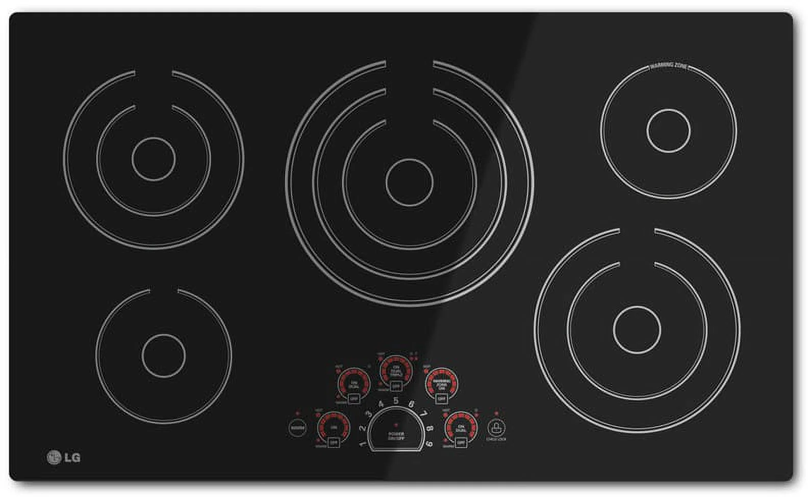 LG LCE3610SB 36 inch 5 Burner Black Electric Cooktop