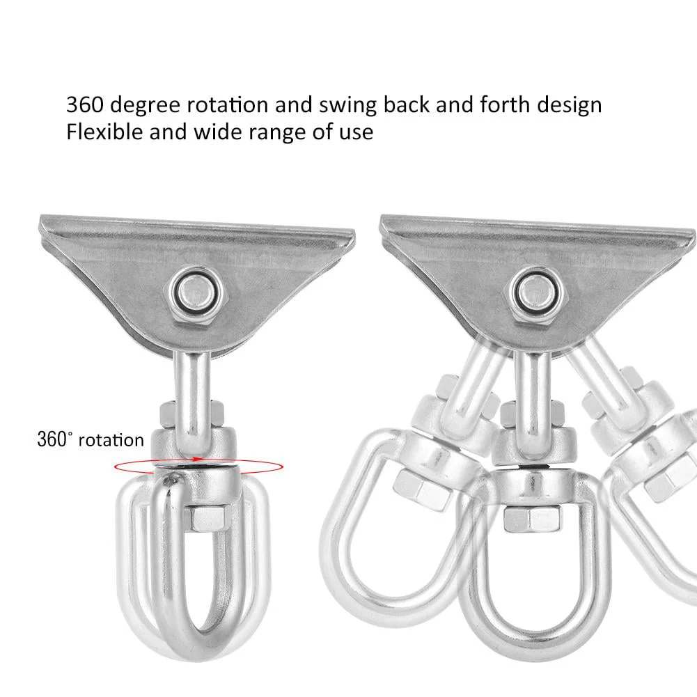 OTVIAP Stainless Steel Rotatable Hammock Swing Hanger Hook Fixed Plate Hanging Chair Kit Accessory, Swing Suspension Hook, Swing Hanging Fixed Plate