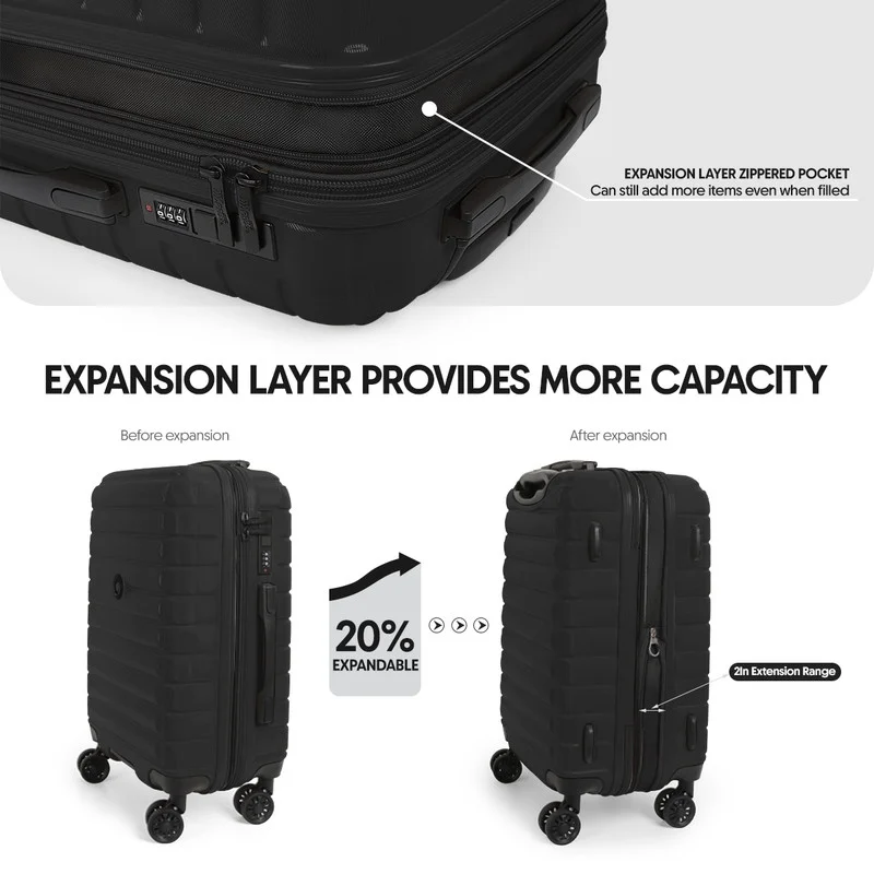 3 Piece Hardshell Luggage Set Expandable Hardside Suitcase with Spinner Wheels and TSA Lock, Lightweight Carry on and Checked Luggage 20