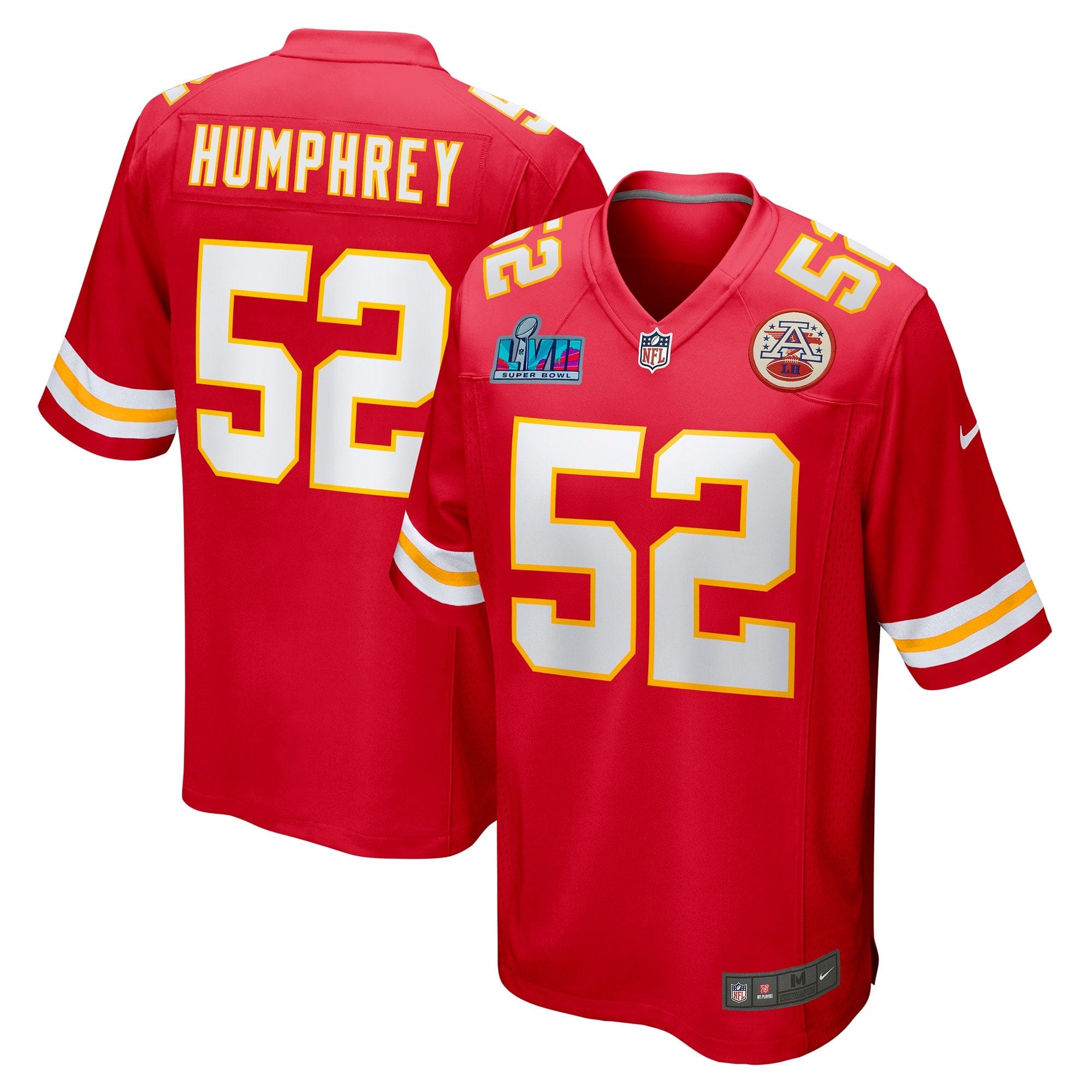 Creed Humphrey Kansas City Chiefs  Super Bowl LVII Patch Game Jersey - Red
