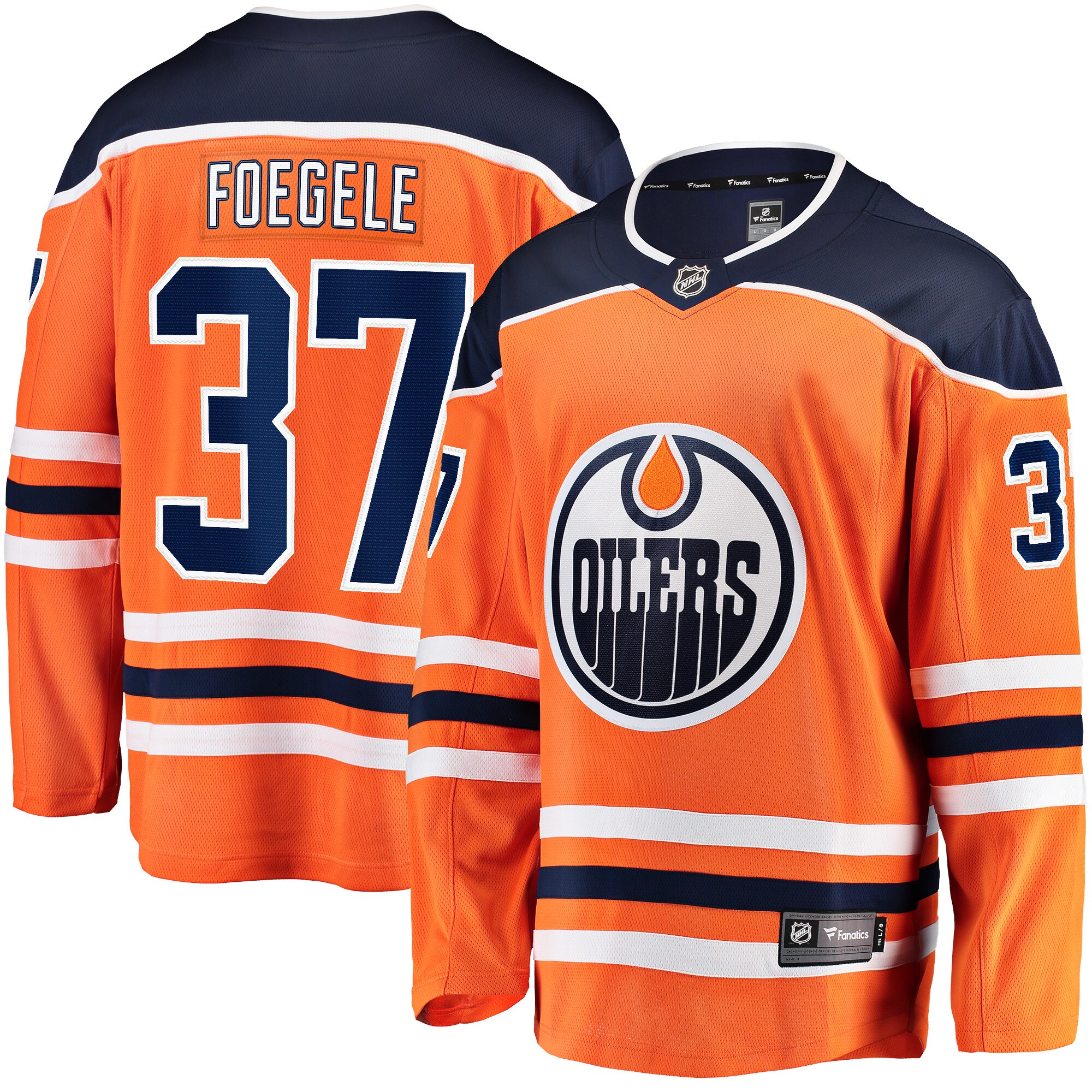 Warren Foegele Edmonton Oilers Fanatics Home Breakaway   Jersey – Orange