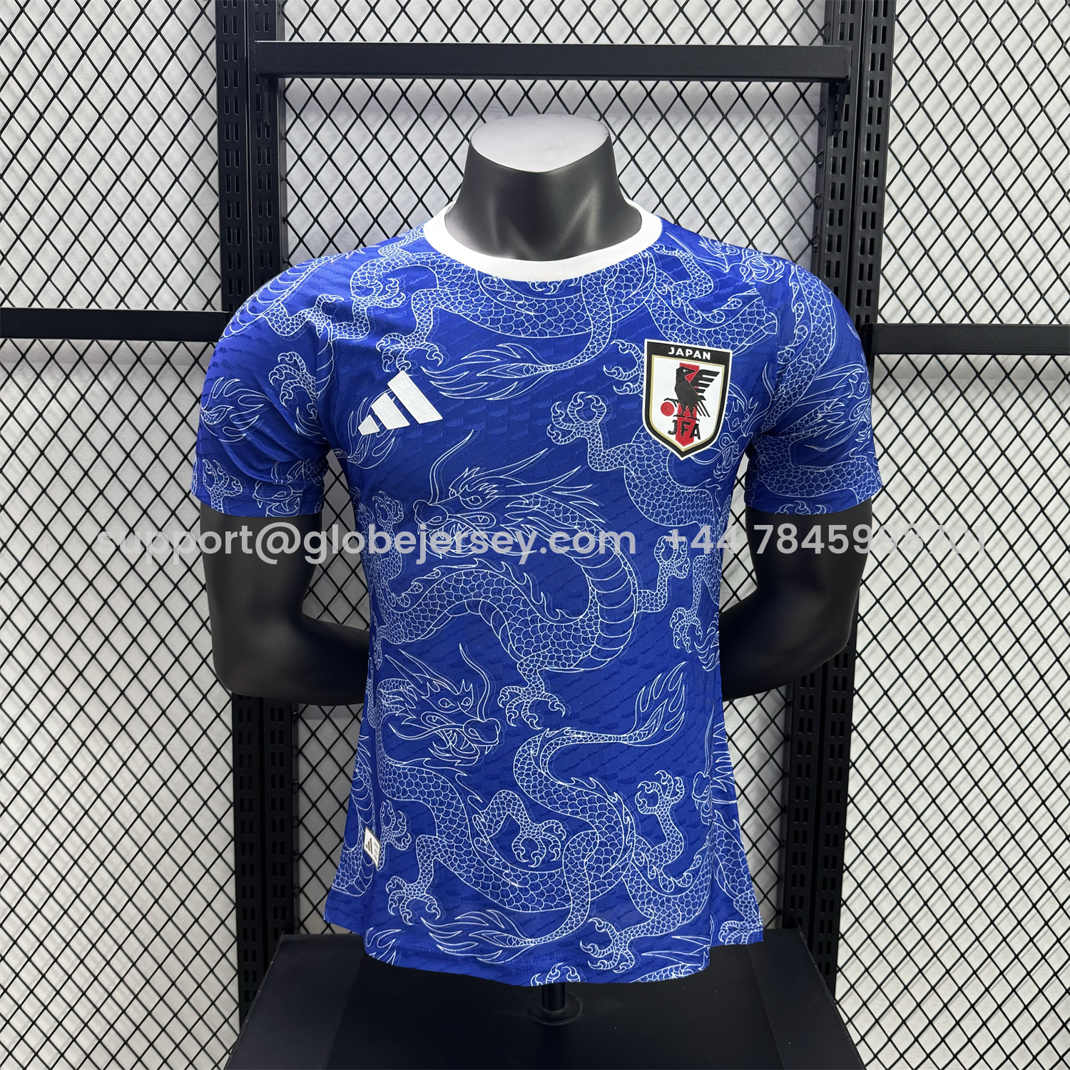Japan 25-26 White Dragon Pattern Blue Special Jersey - Player Version