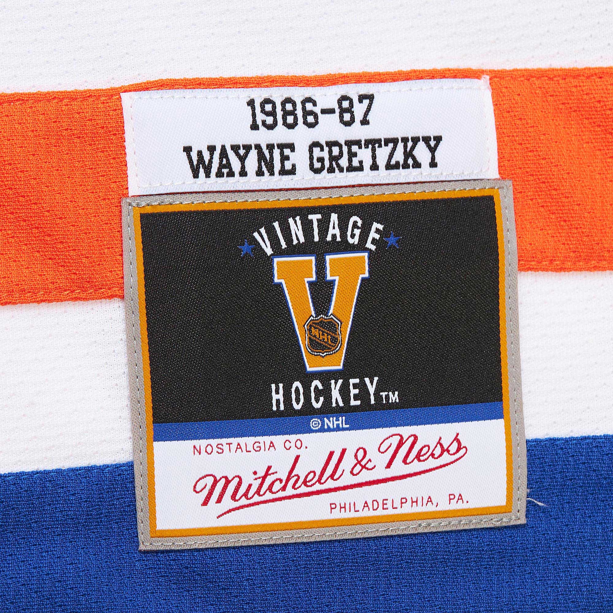 Wayne Gretzky Edmonton Oilers Mitchell & Ness  1986/87 Blue Line   Jersey – White