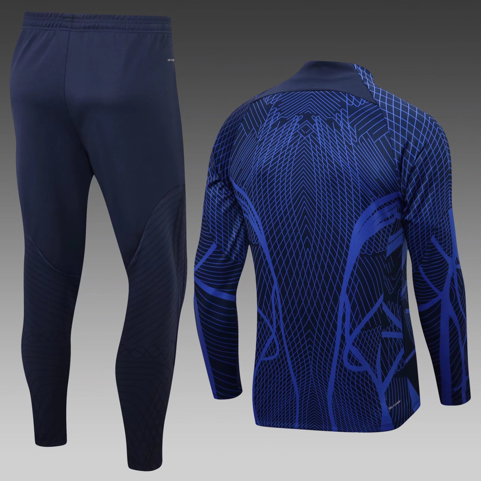 2022/2023 France half-pull training suit blue football shirt suit